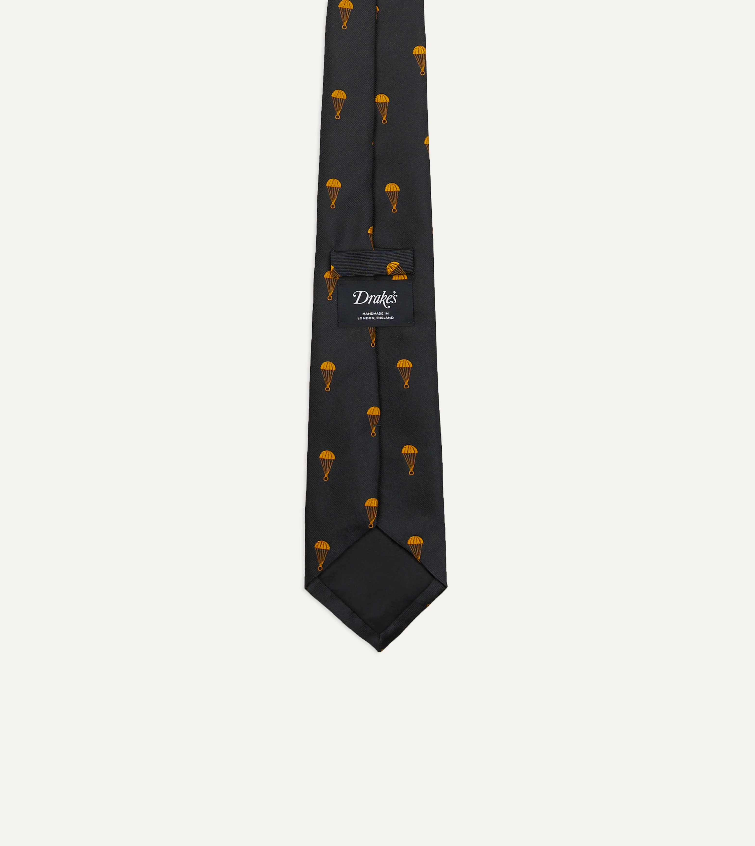 Black and Gold Parachute Motif Silk Tipped Tie - Image 4