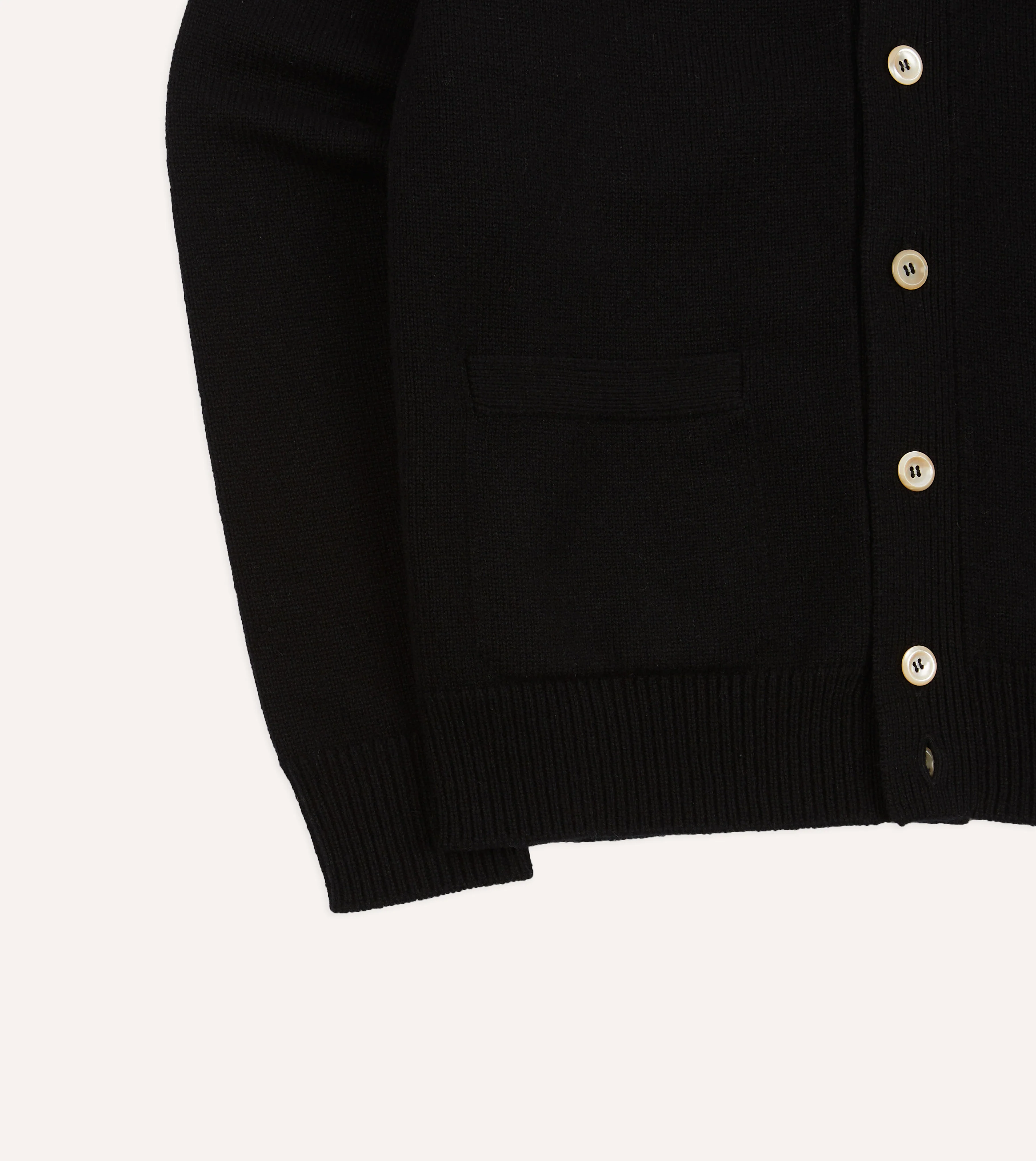 Black Lambswool 6 Button Cardigan - Image 6