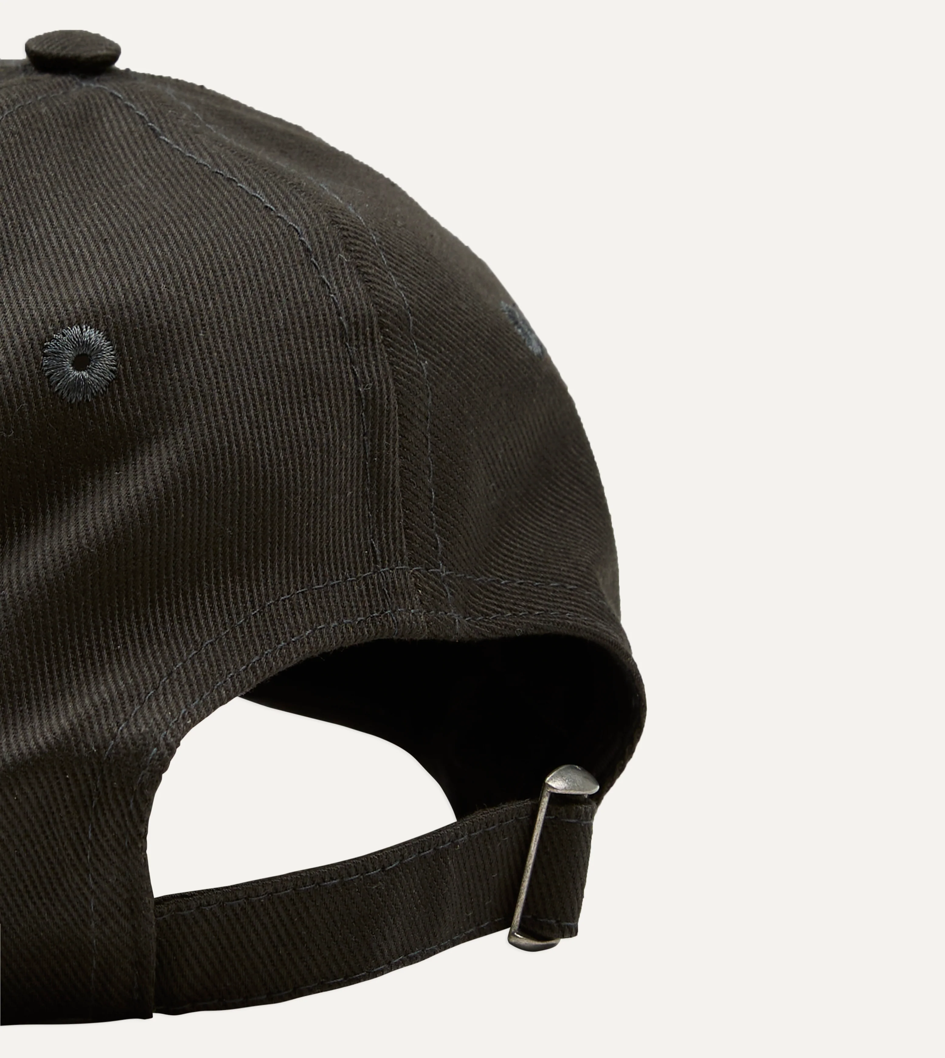 Black 'Noyer Le Poisson' Cotton Baseball Cap - Image 3