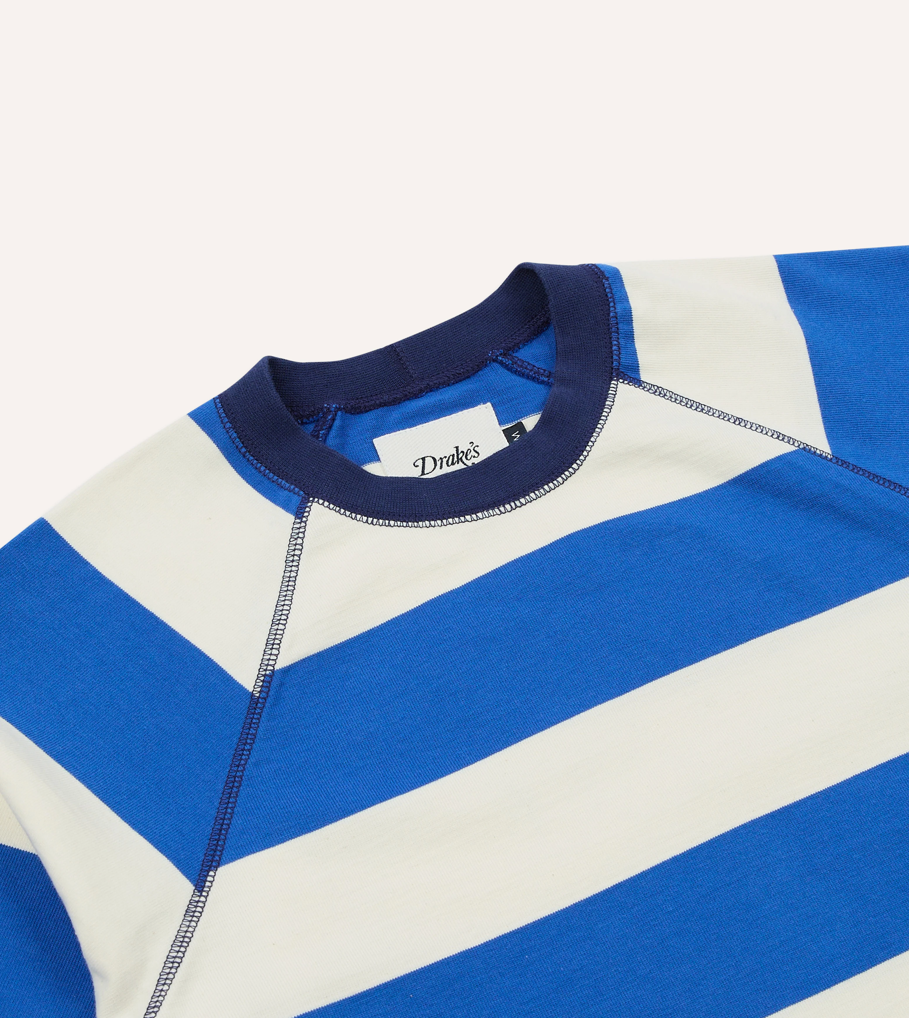Blue and White Stripe Raglan Sleeve Hiking T-Shirt - Image 3