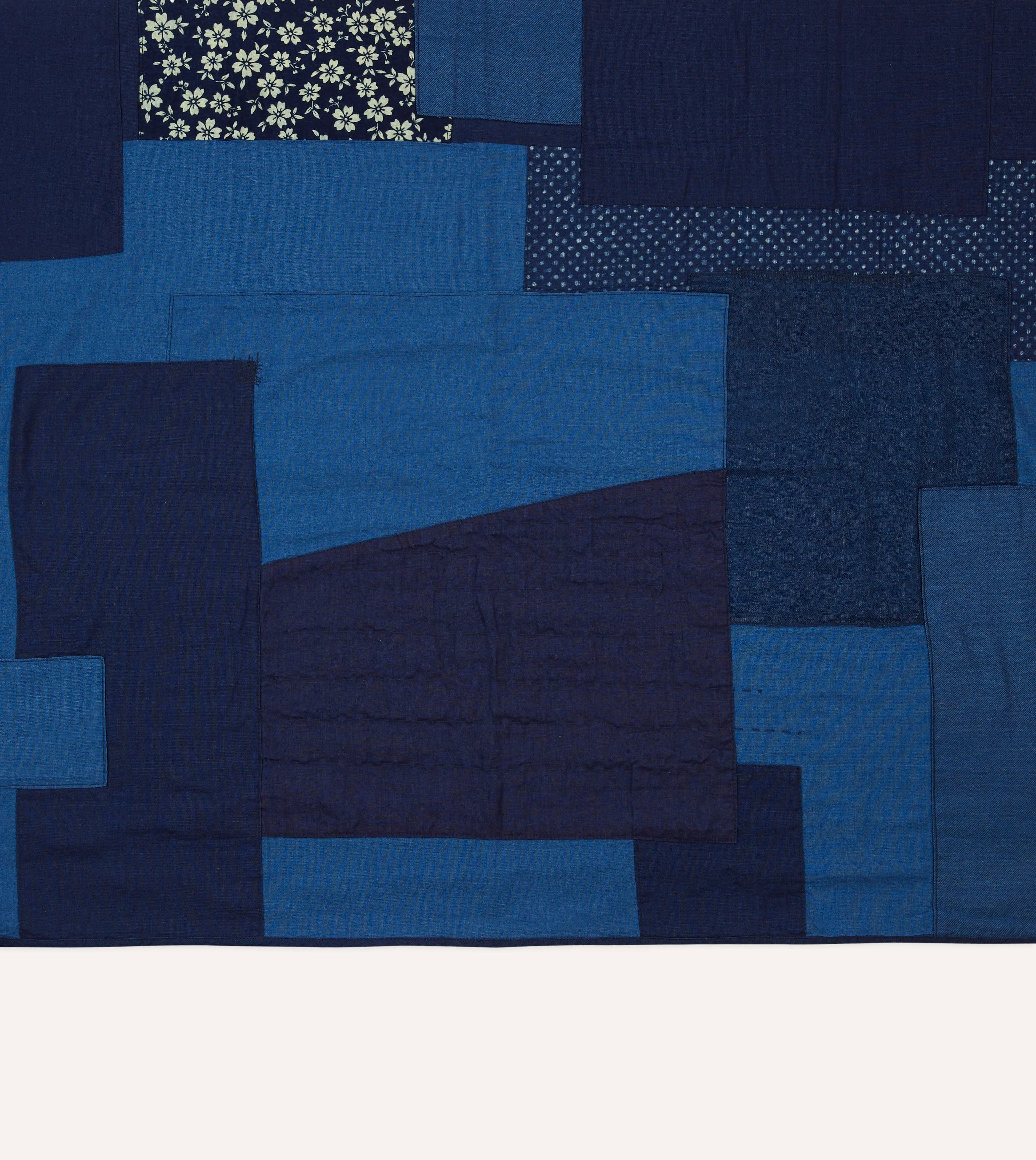 Blue Blue Japan Indigo Handstitched Patchwork Blanket - Image 3