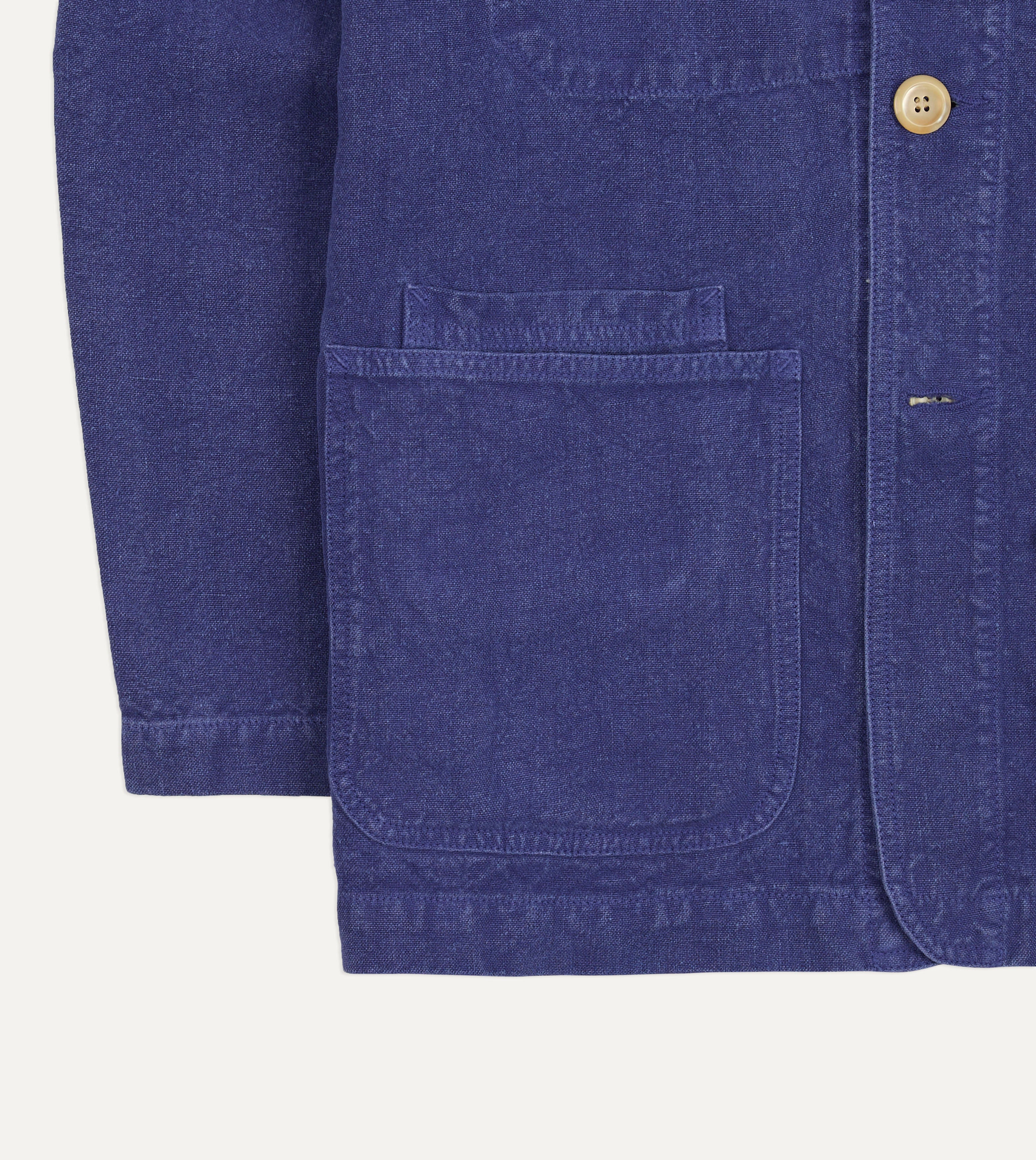 Blue Linen Five-Pocket Chore Jacket - Image 7