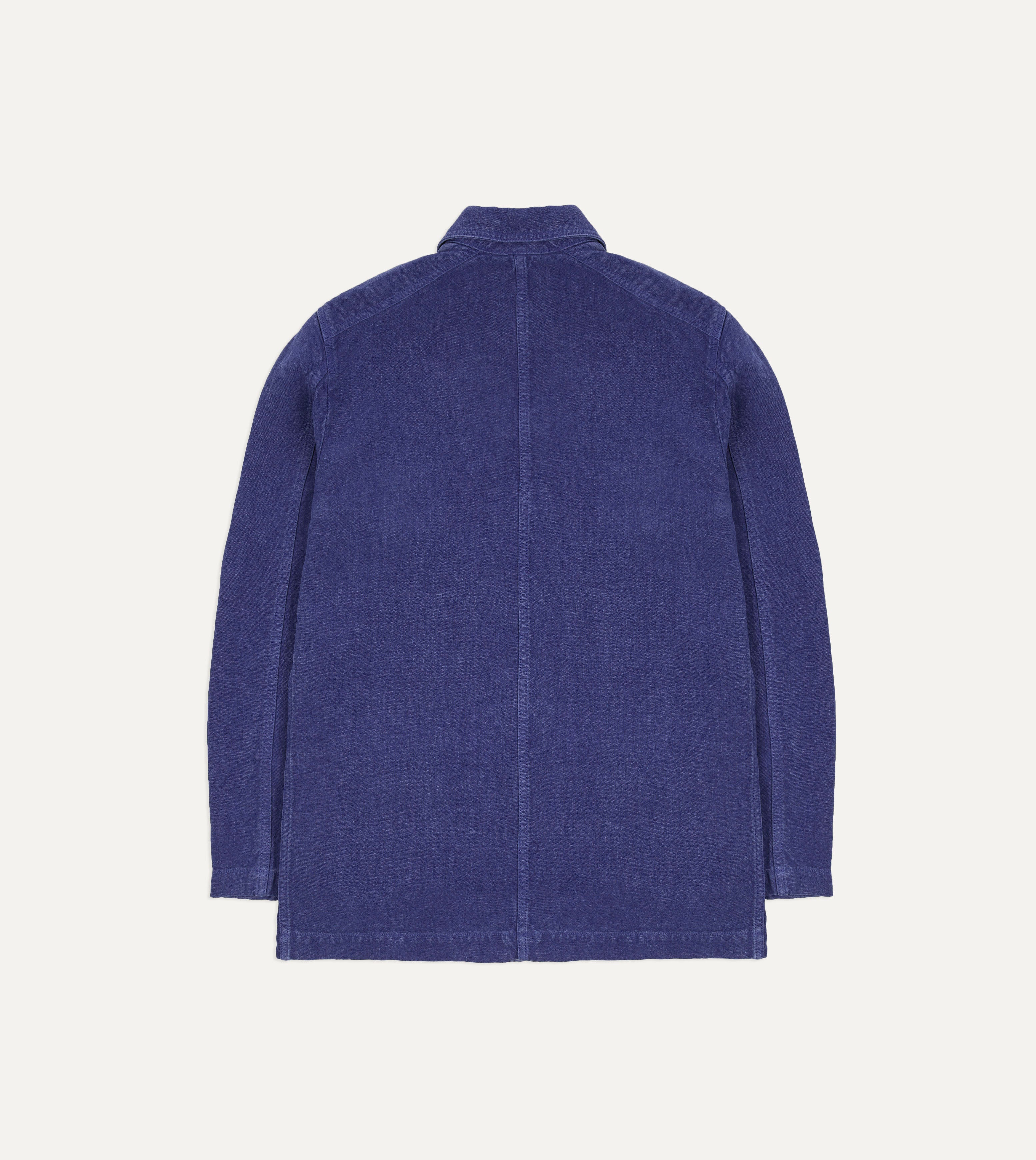 Blue Linen Five-Pocket Chore Jacket - Image 9