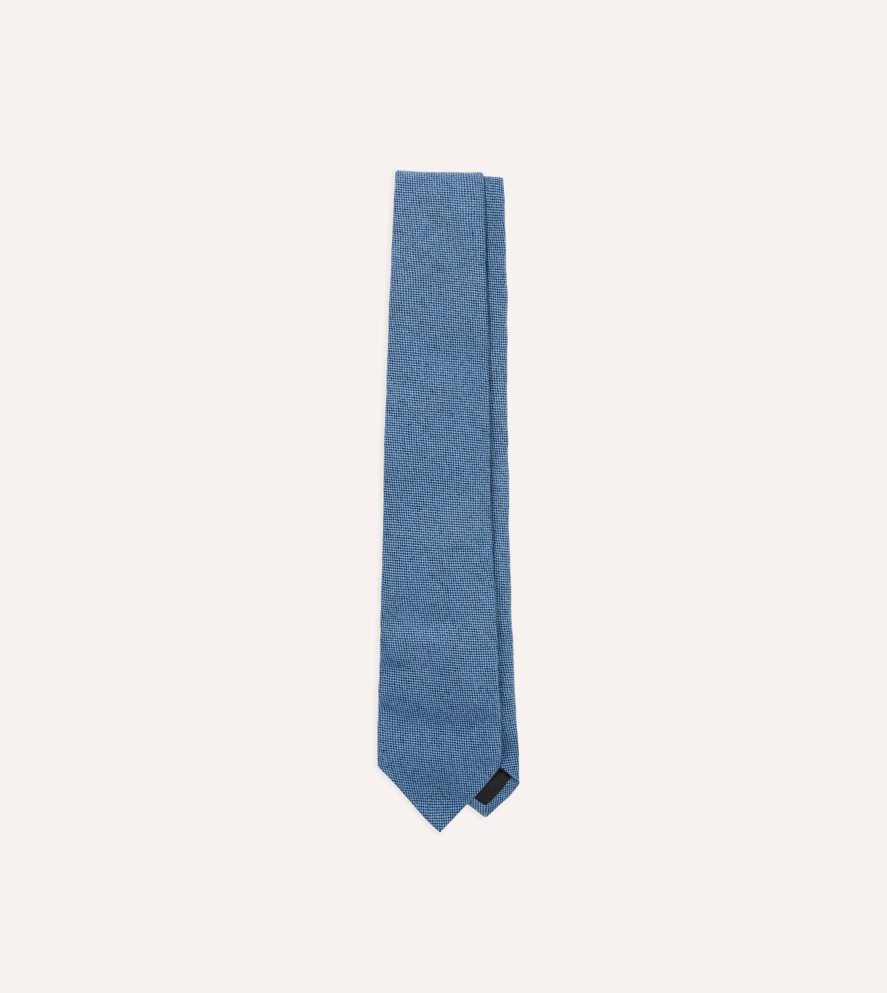 Blue Pure Cashmere Solid Tipped Tie
