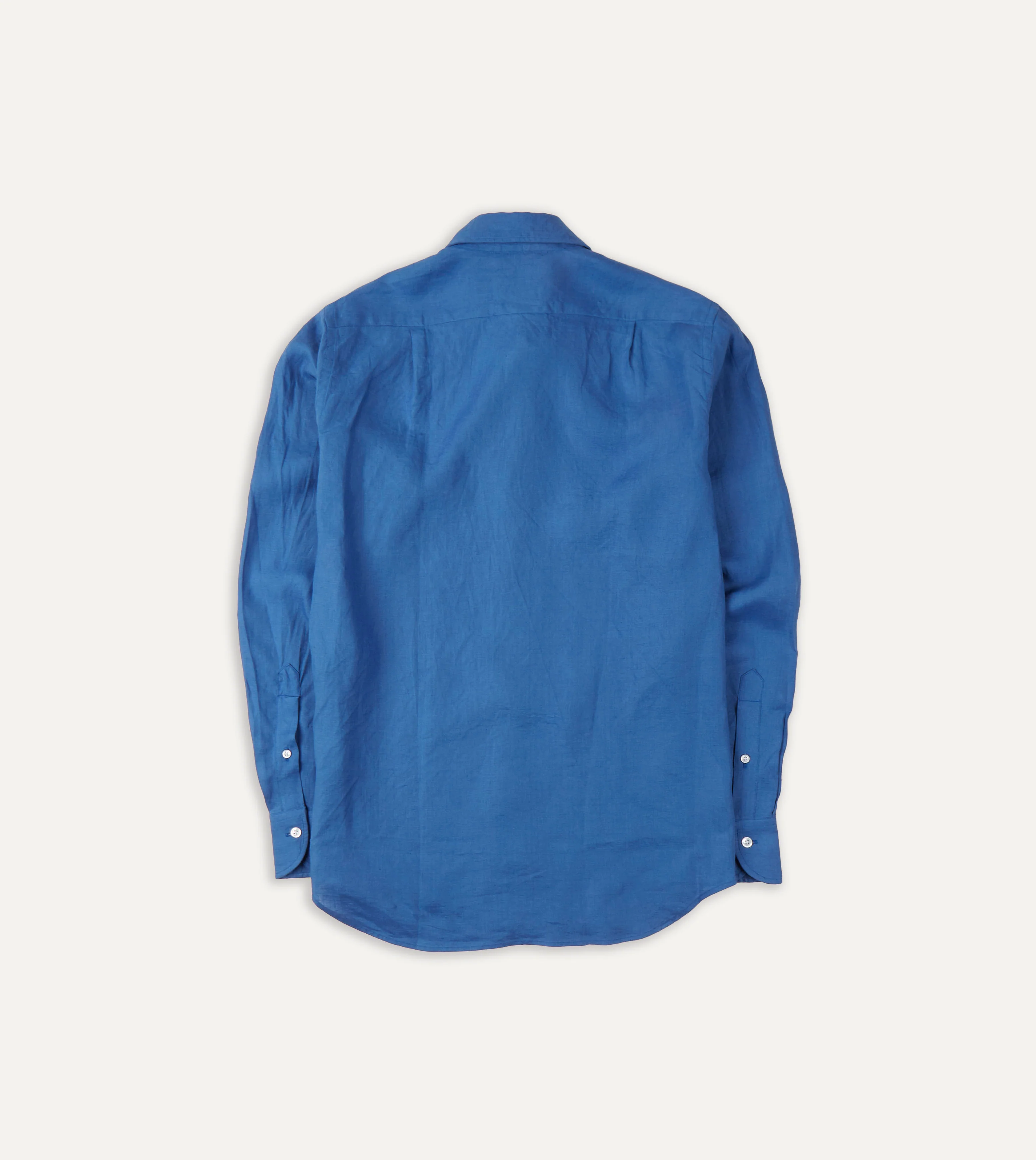 Bright Navy Linen Spread Collar - Image 3