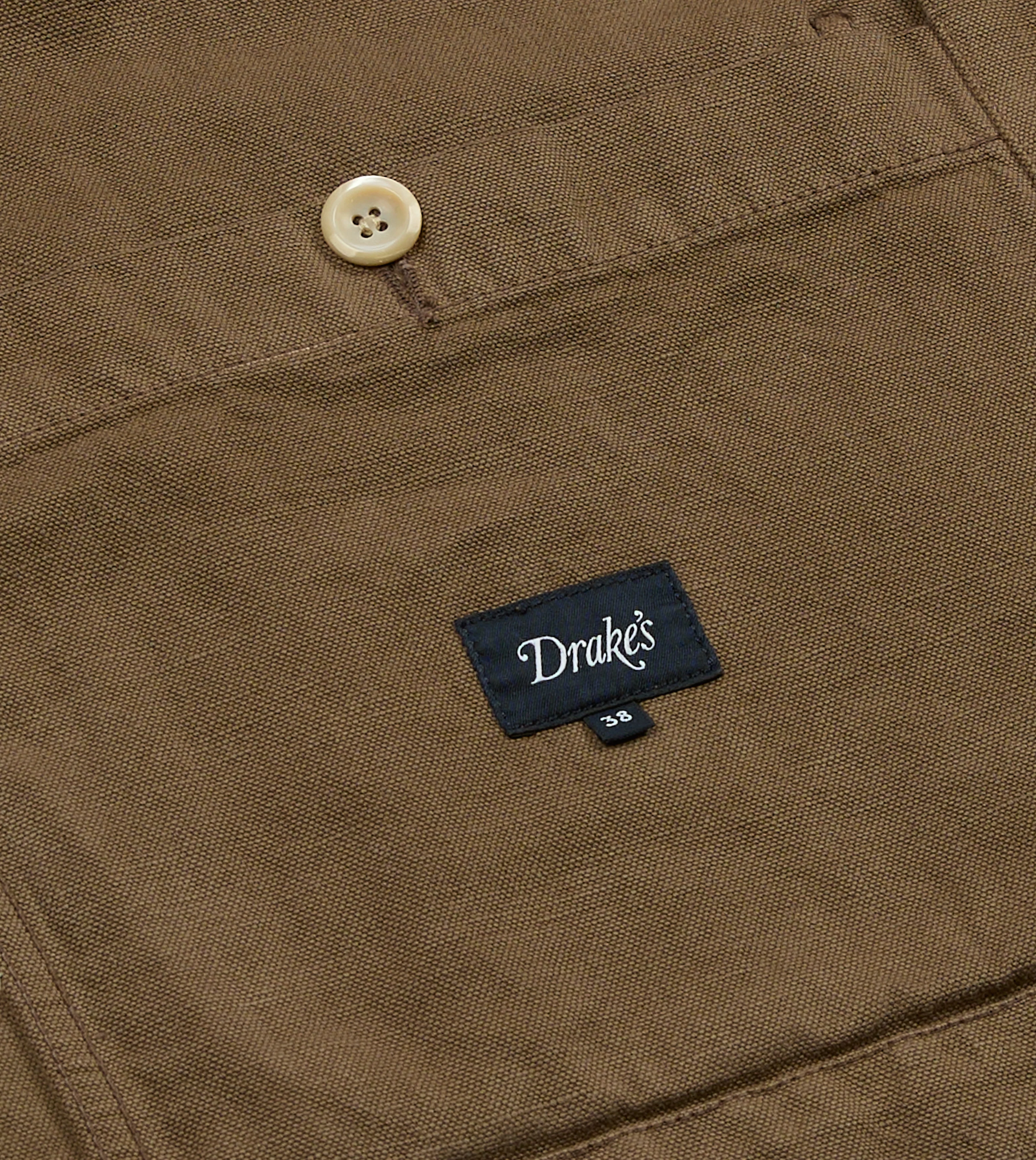 Brown Cotton-Linen Double-Breasted Chore Coat - Image 9