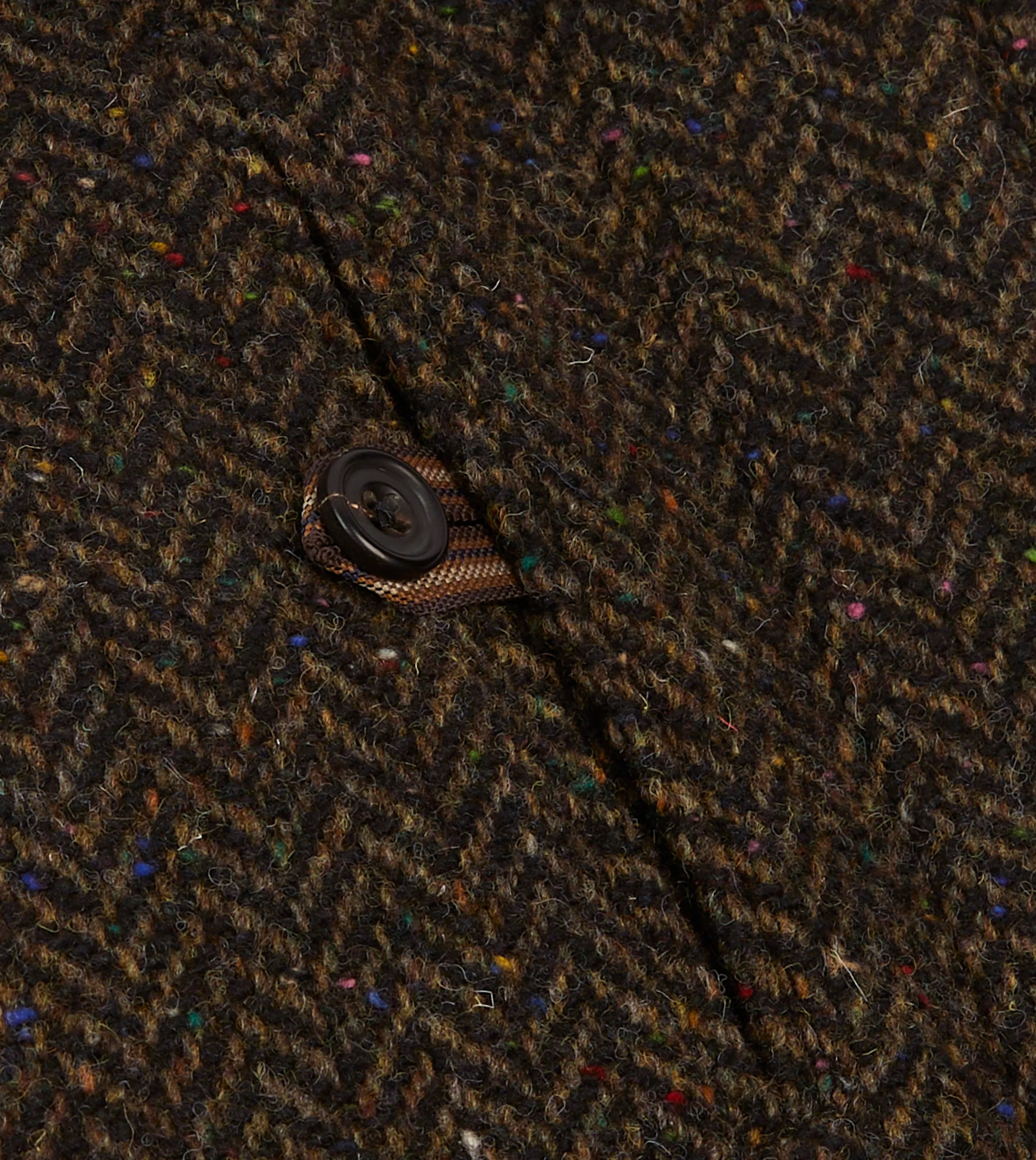 Brown Herringbone Wool Raglan Coat - Image 7