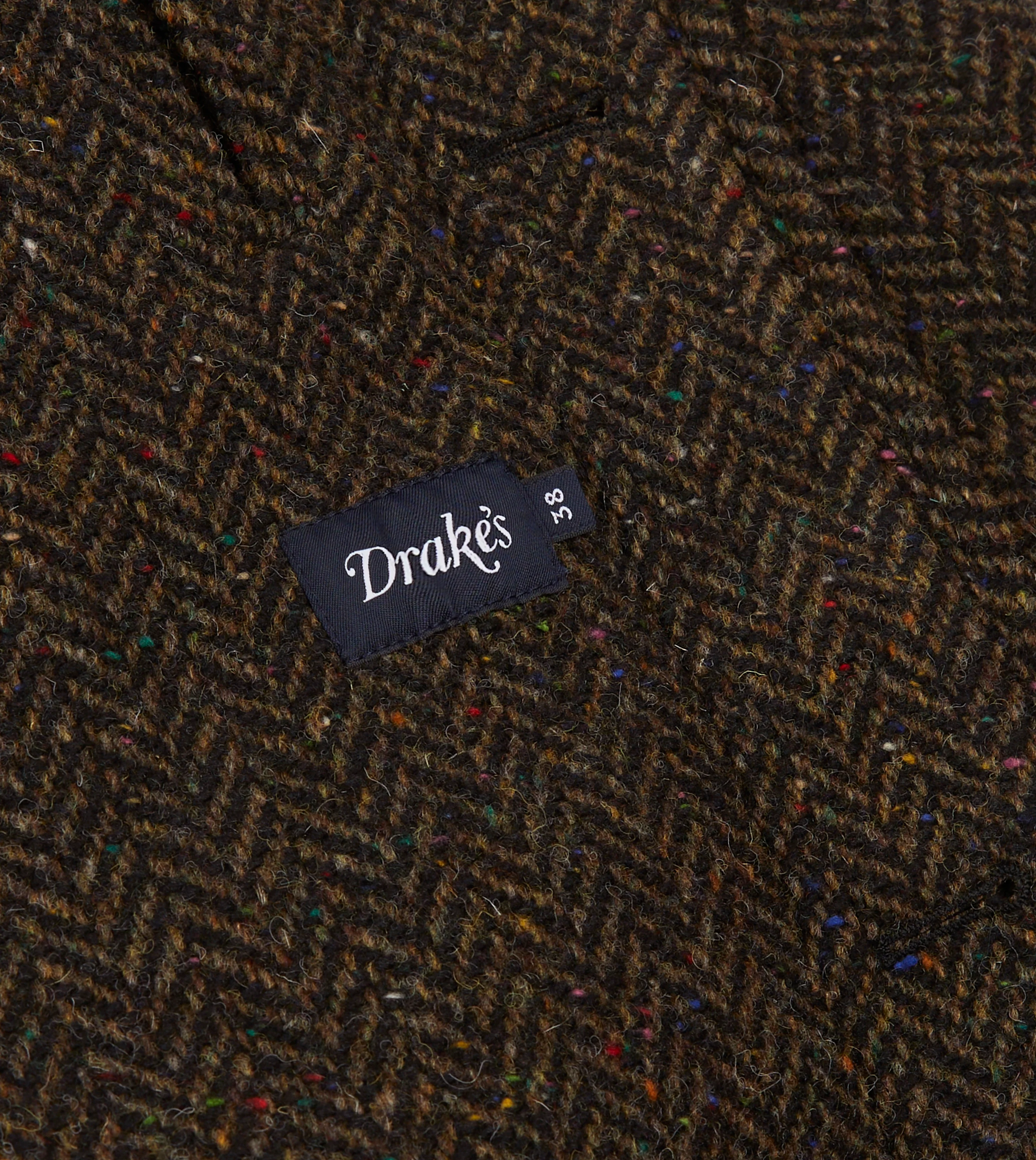 Brown Herringbone Wool Raglan Coat - Image 8