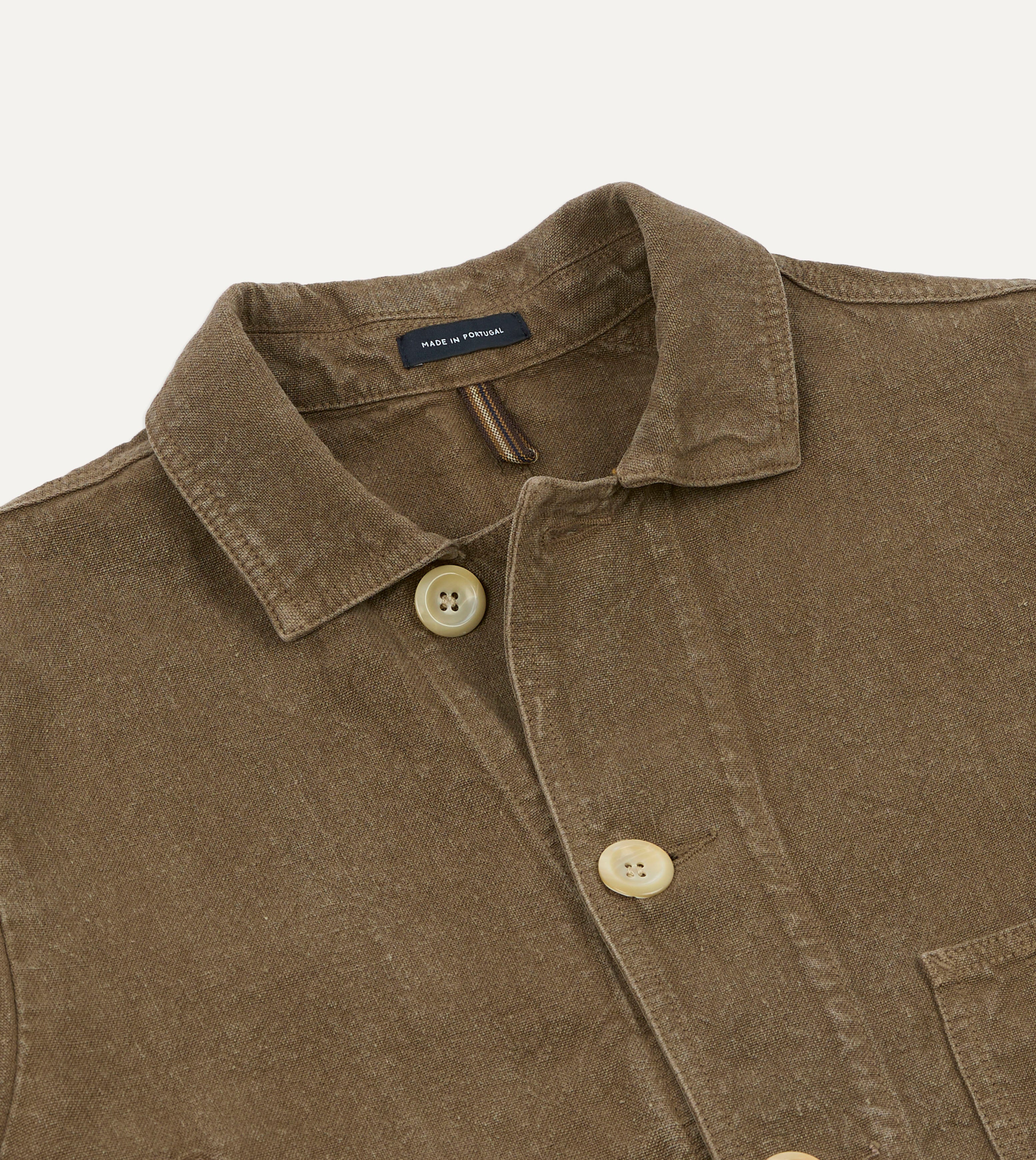 Brown Linen Five-Pocket Chore Jacket - Image 4