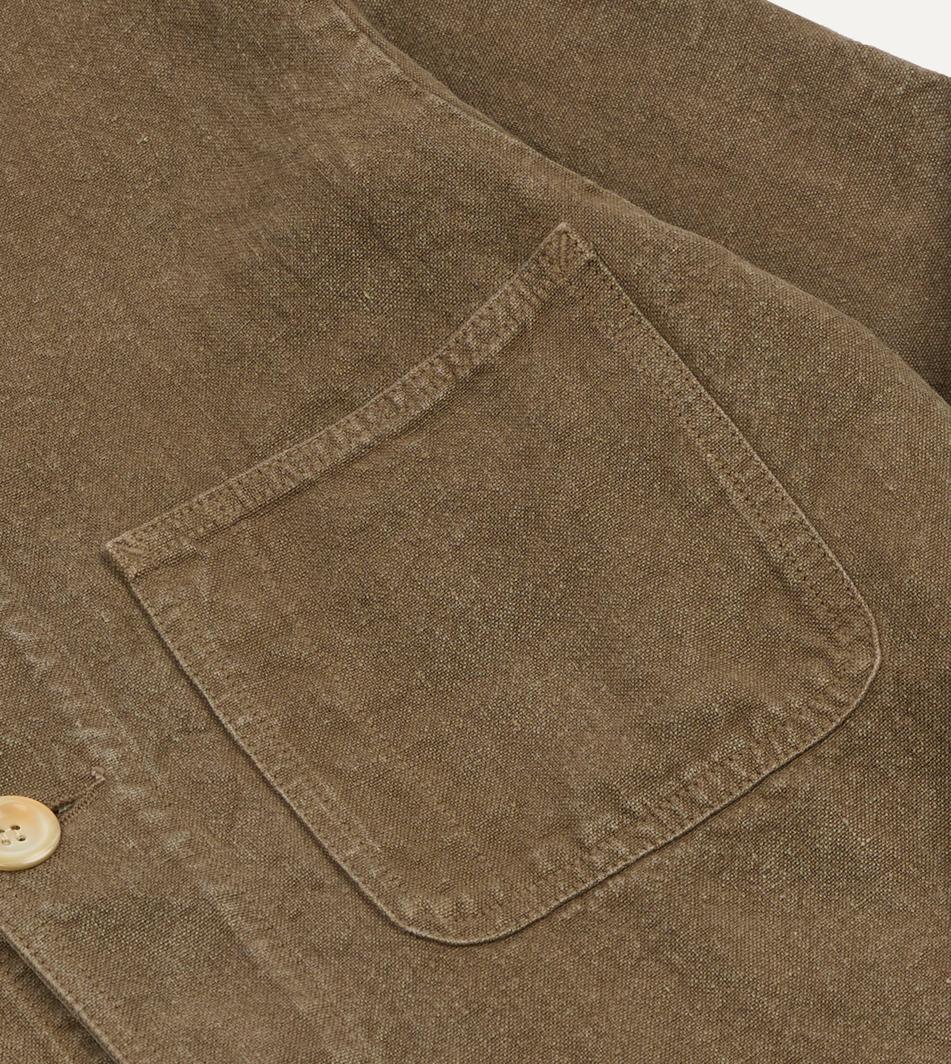 Brown Linen Five-Pocket Chore Jacket - Image 5