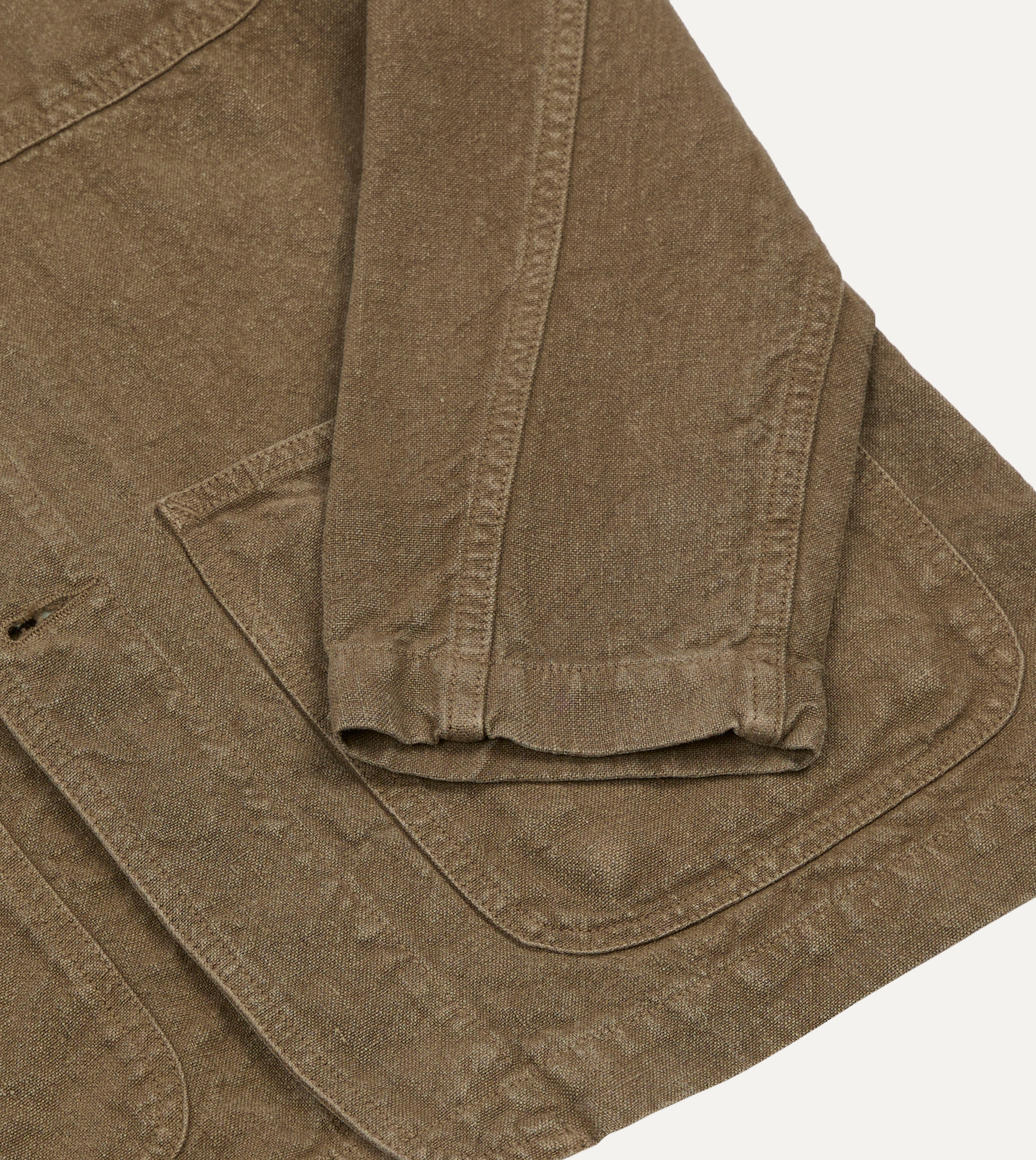 Brown Linen Five-Pocket Chore Jacket - Image 6