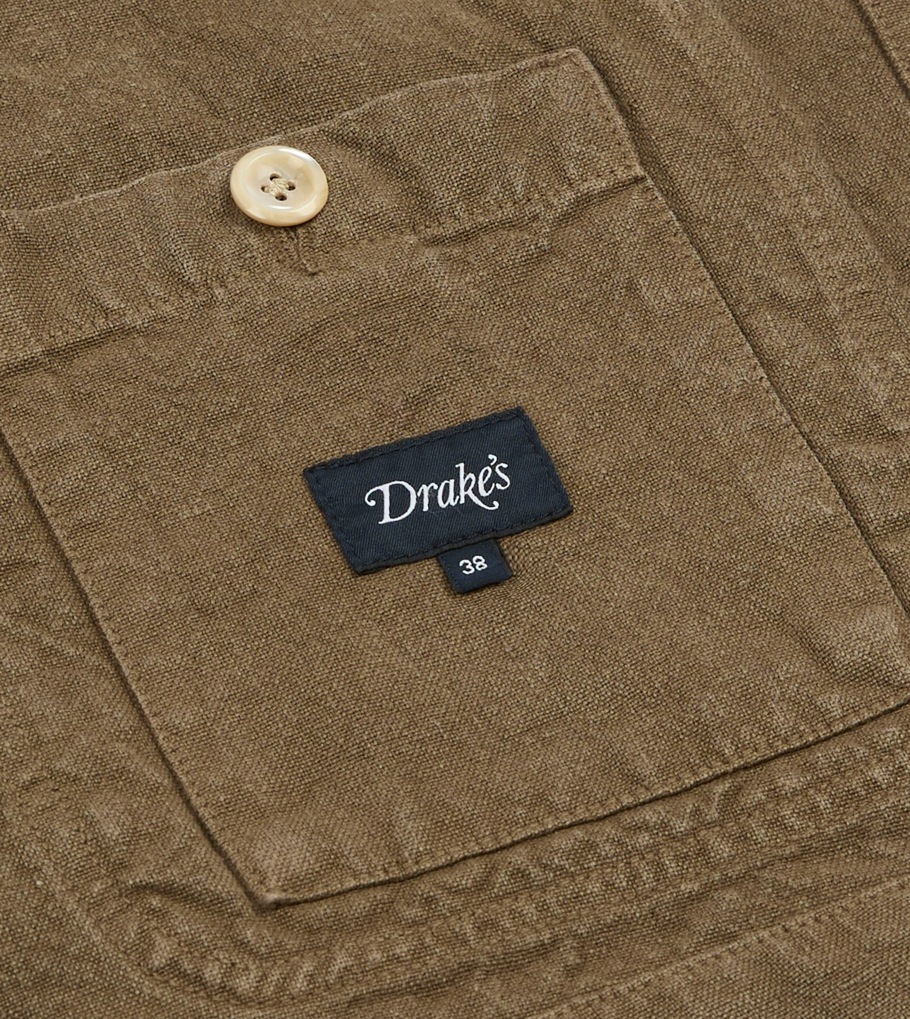 Brown Linen Five-Pocket Chore Jacket - Image 8