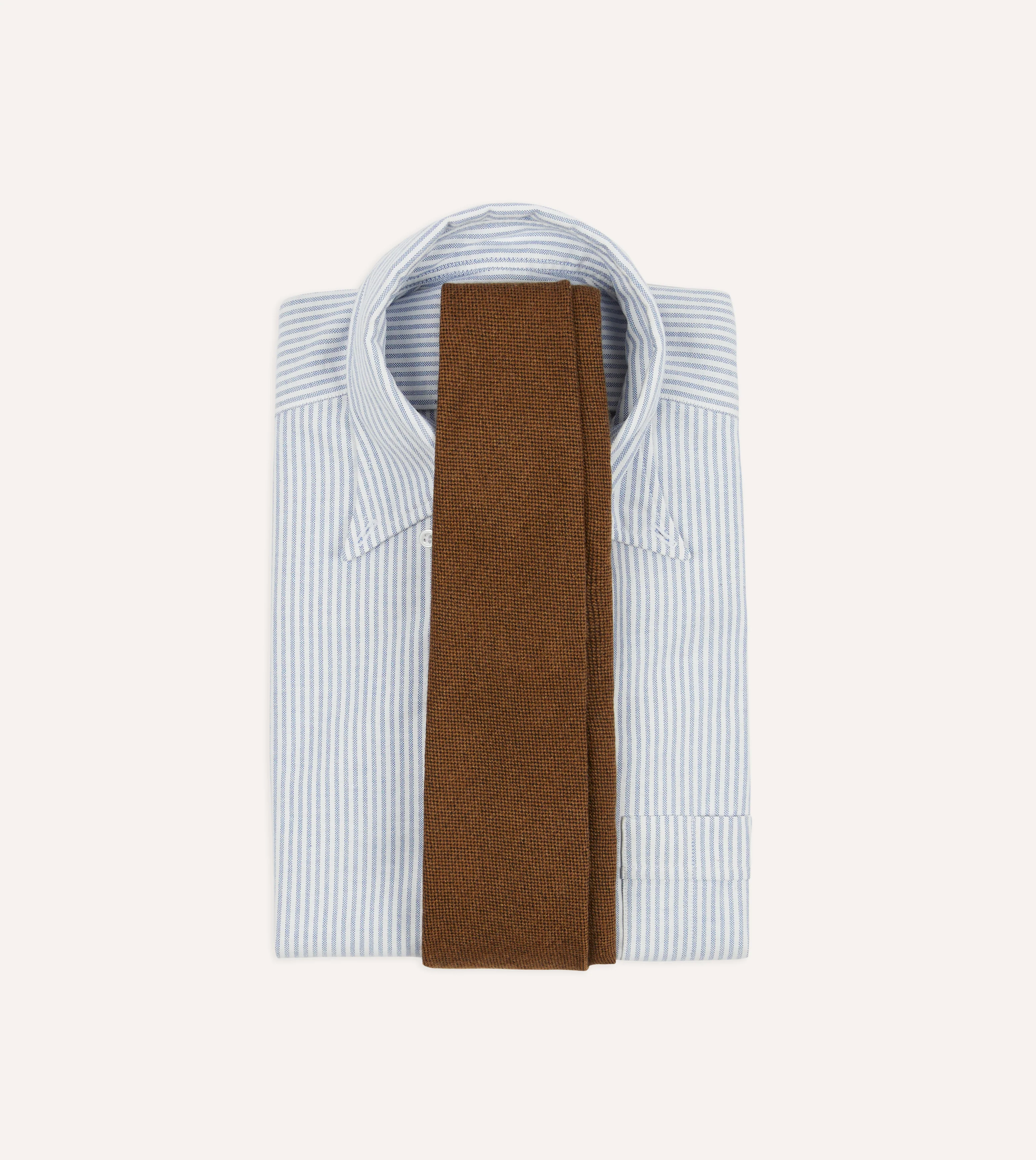 Brown Pure Cashmere Solid Tipped Tie - Image 2