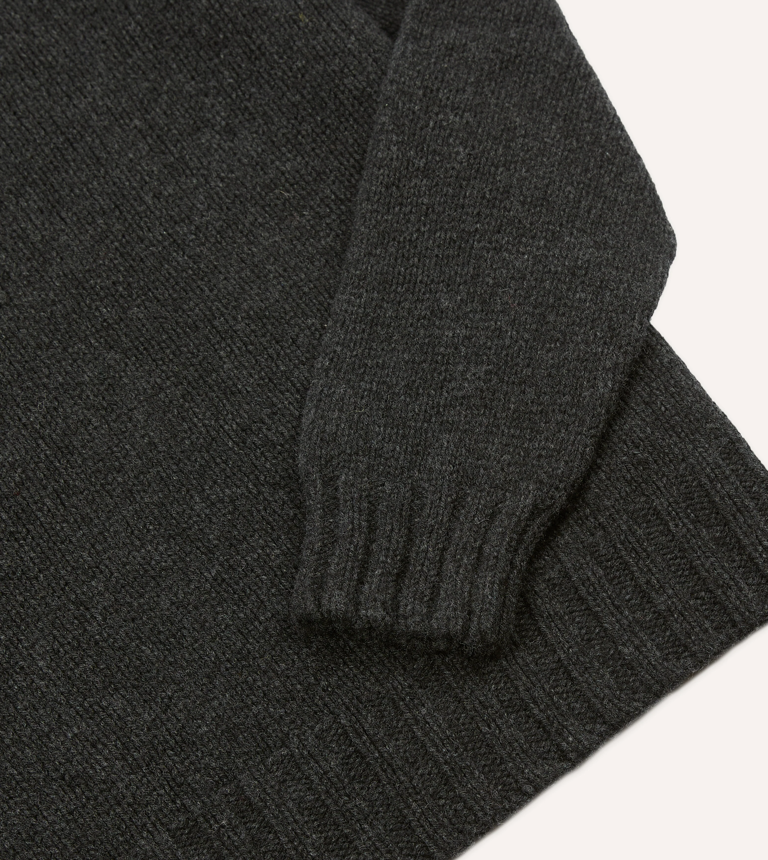 Charcoal Lambswool Submariner Roll Neck Jumper - Image 4