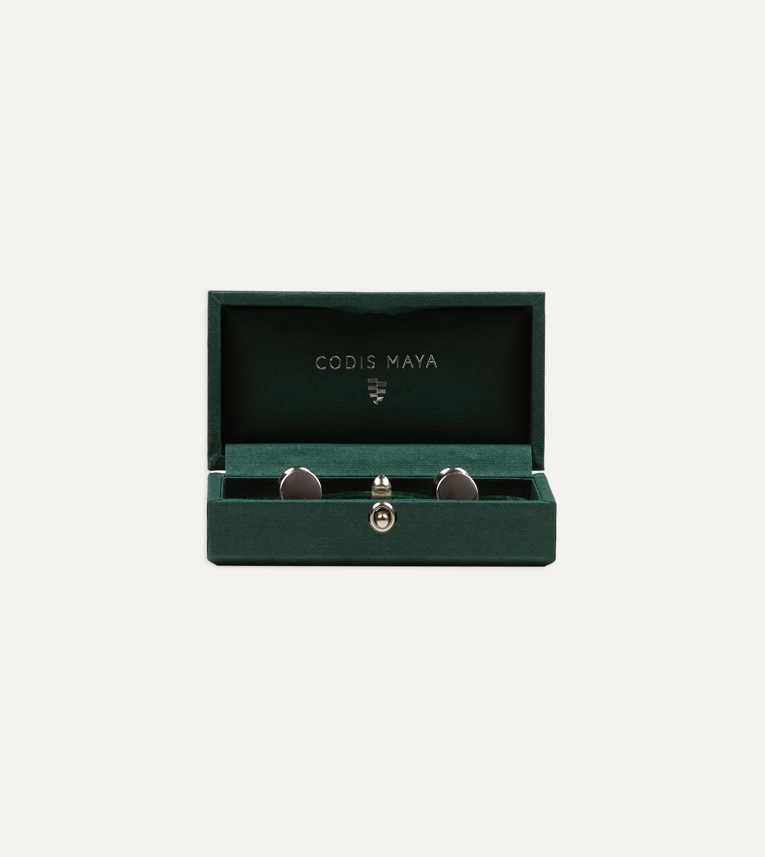 Codis Maya Rhodium Bow Cufflinks - Image 2