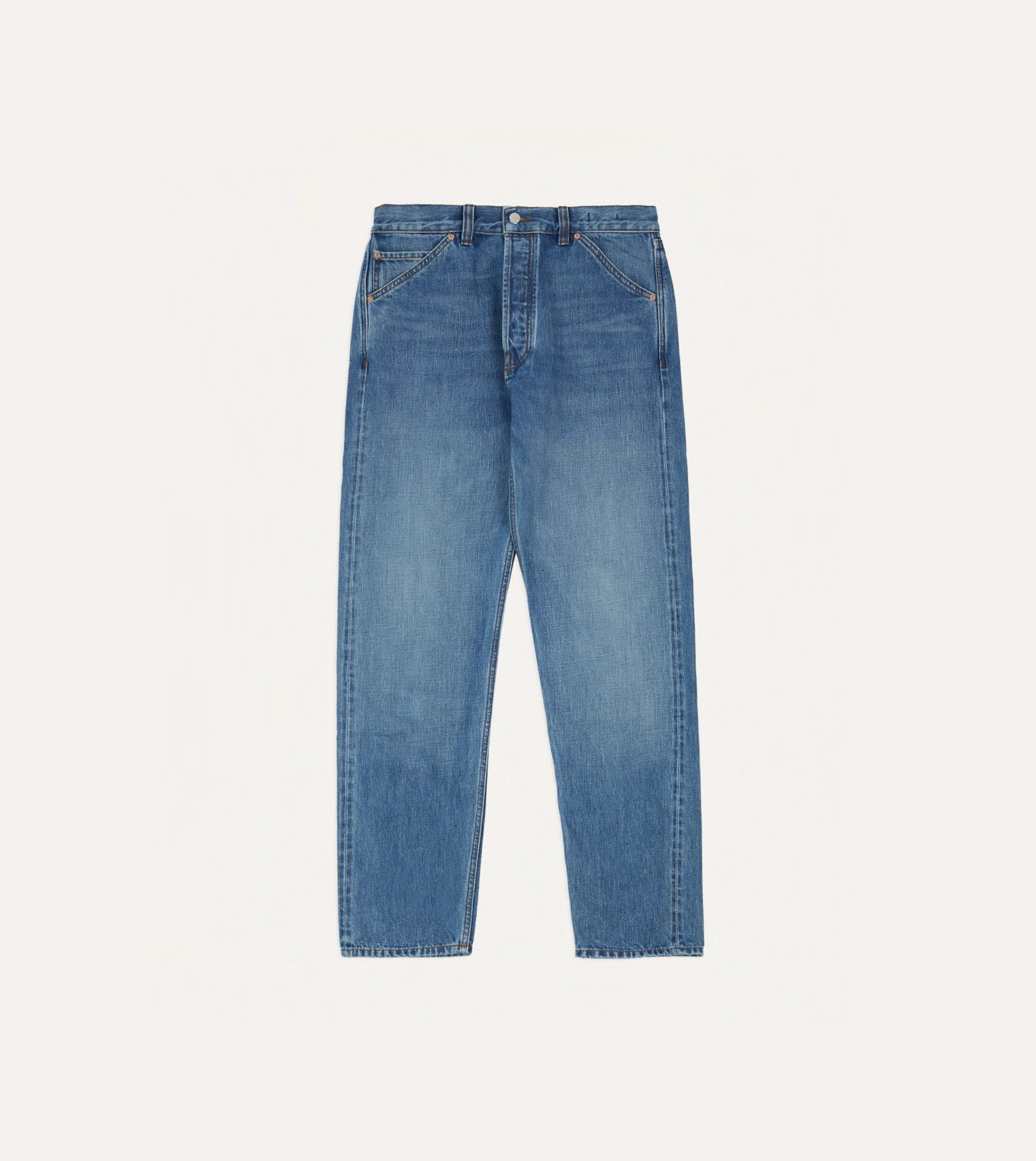 Custom Wash 14.2oz Japanese Selvedge Denim Five-Pocket Jeans - Image 3