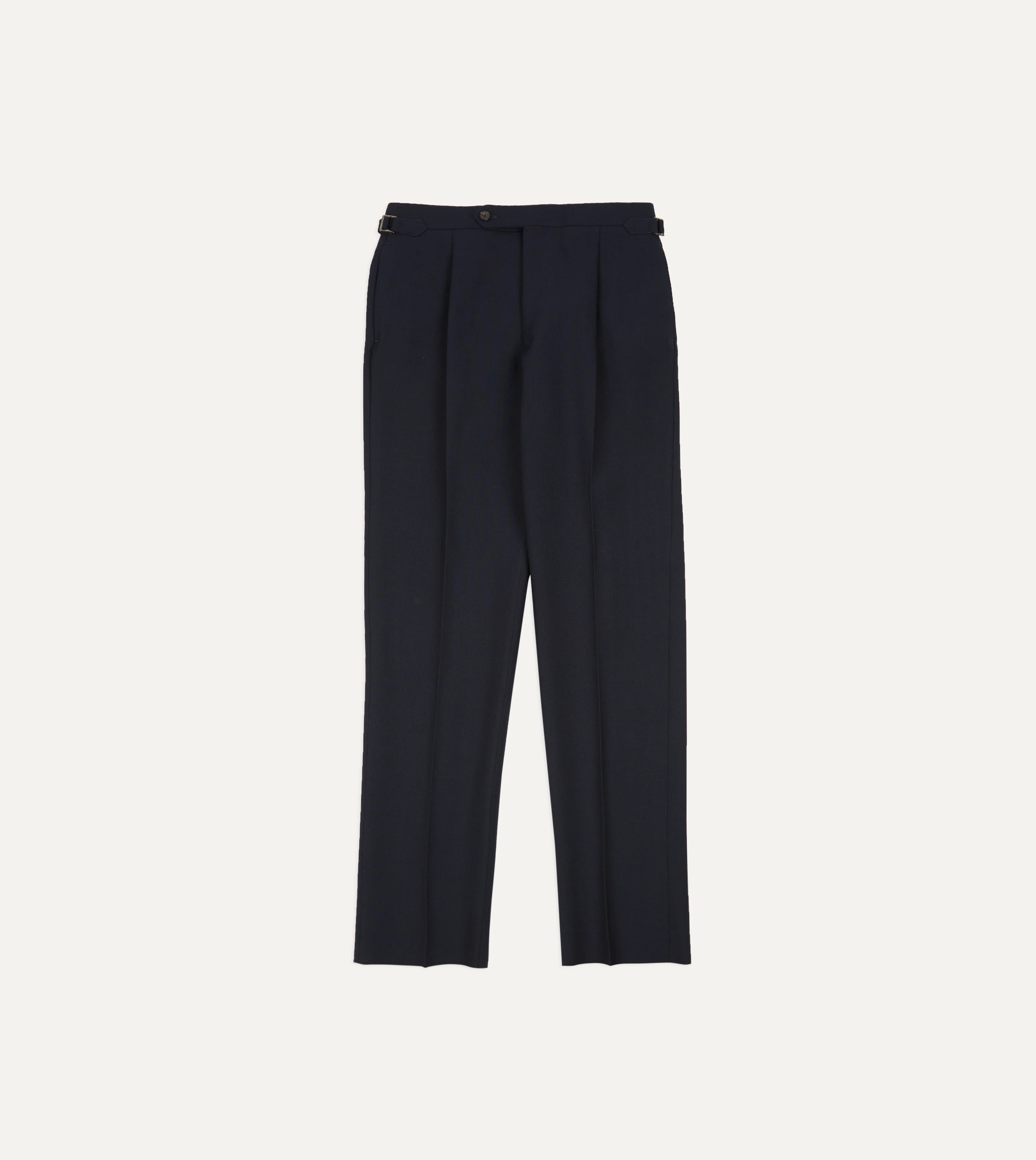 Darky Navy Fresco® Wool Single Pleat Trouser - Image 3
