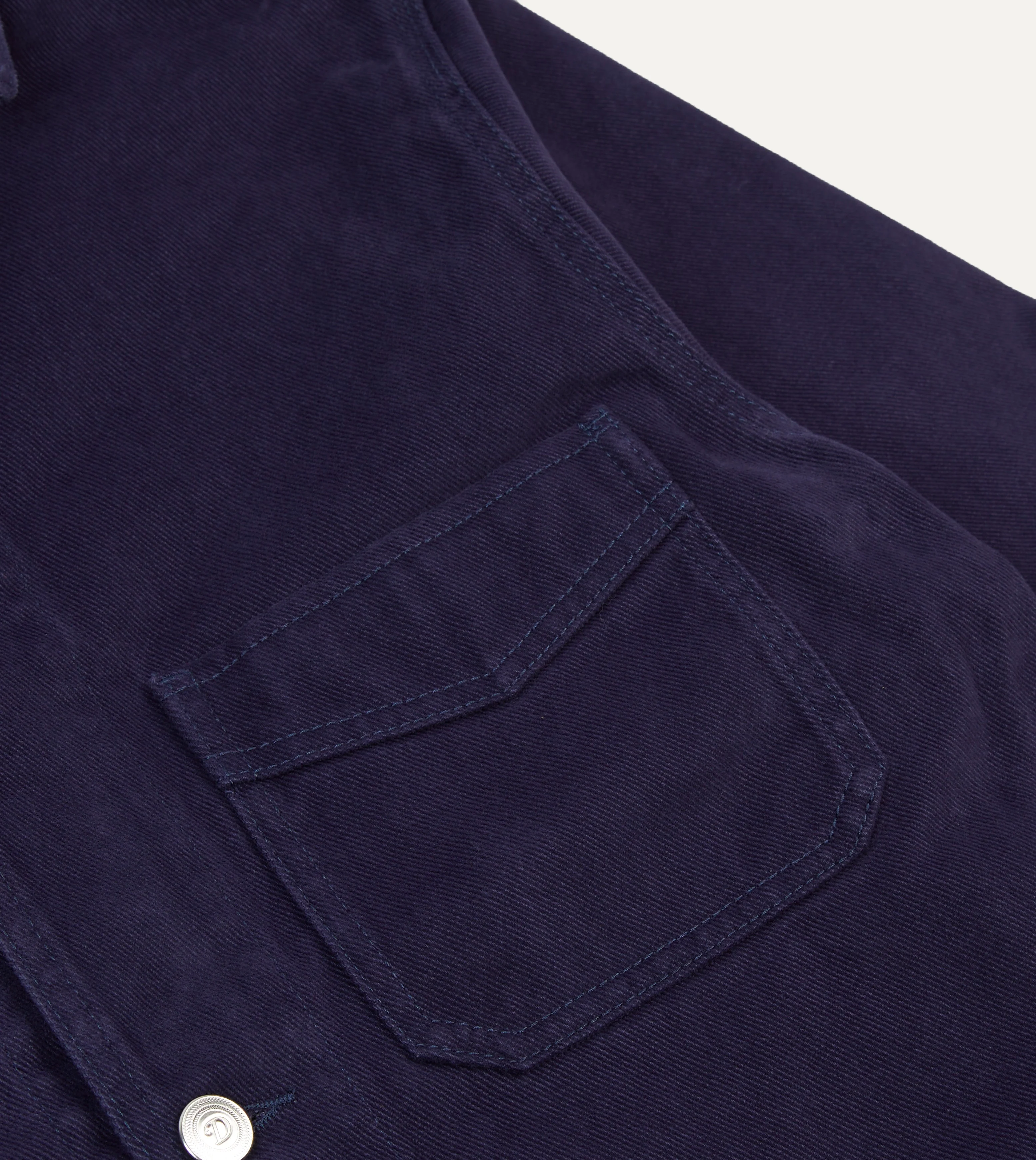 French Blue Heavy Twill Cotton Five-Pocket Chore Jacket - Image 4