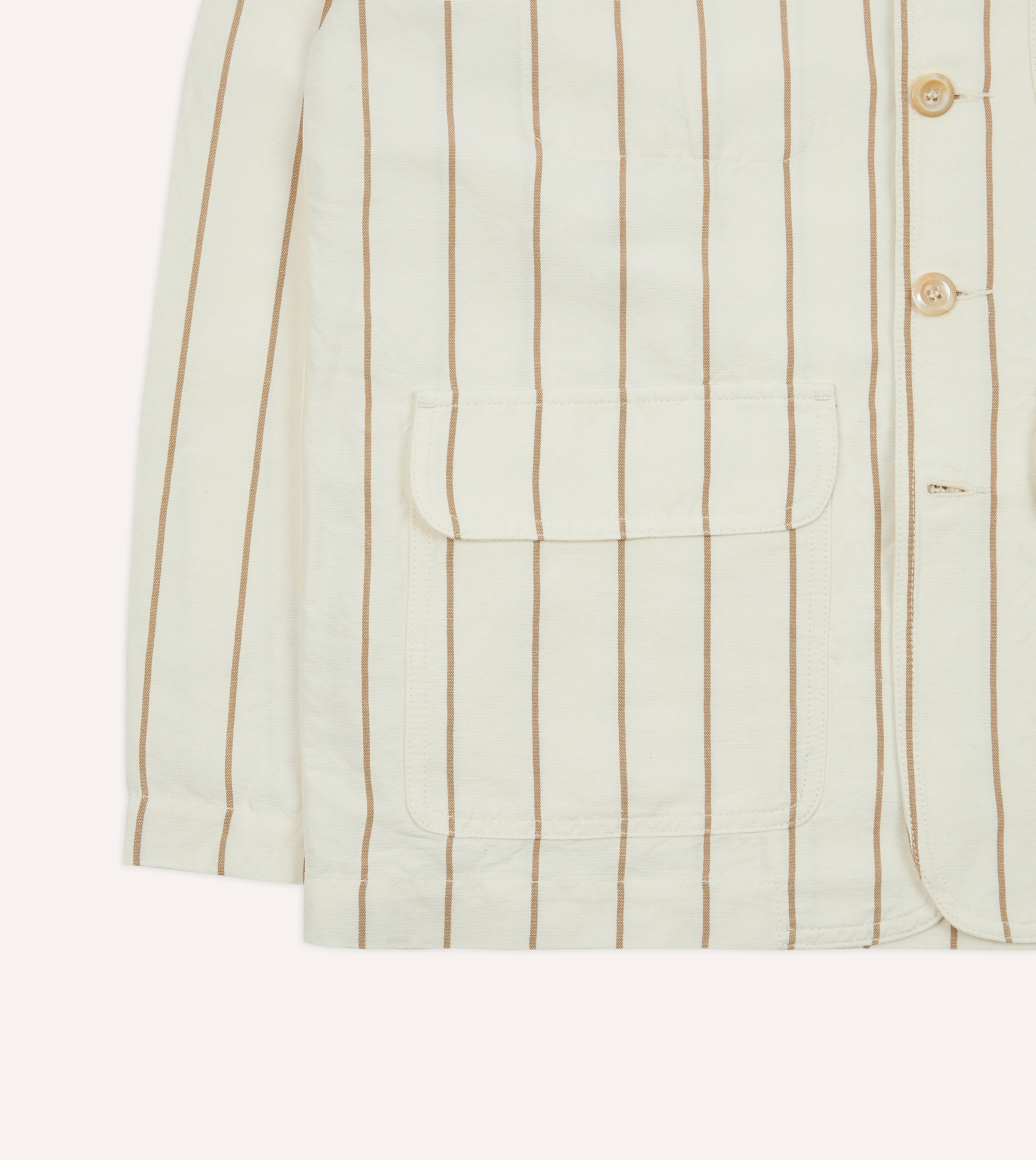 Ecru Stripe Canapa Forestière Jacket - Image 6