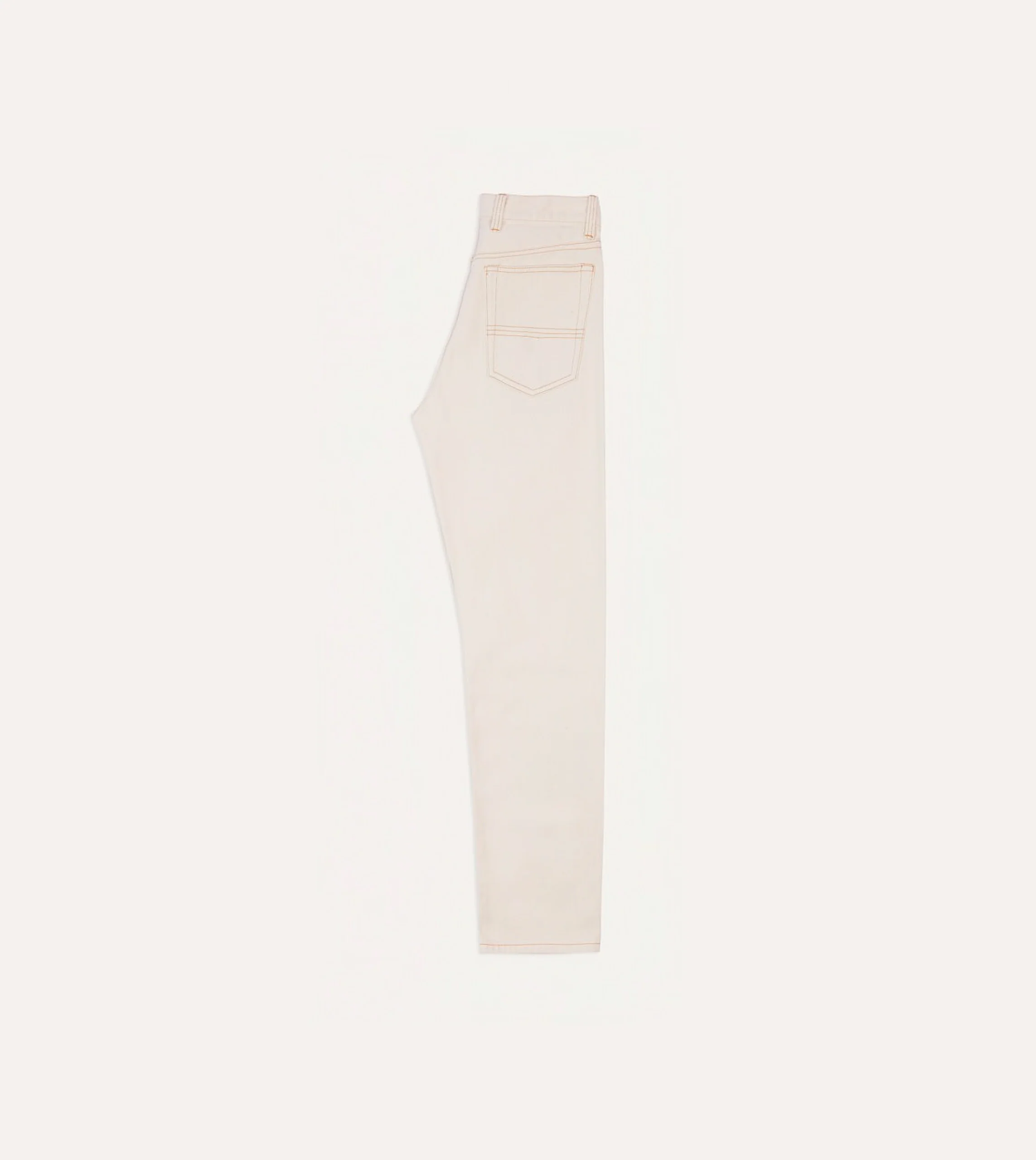Ecru 12.7oz Selvedge Denim Contrast Stitch Five-Pocket Jeans - Image 7