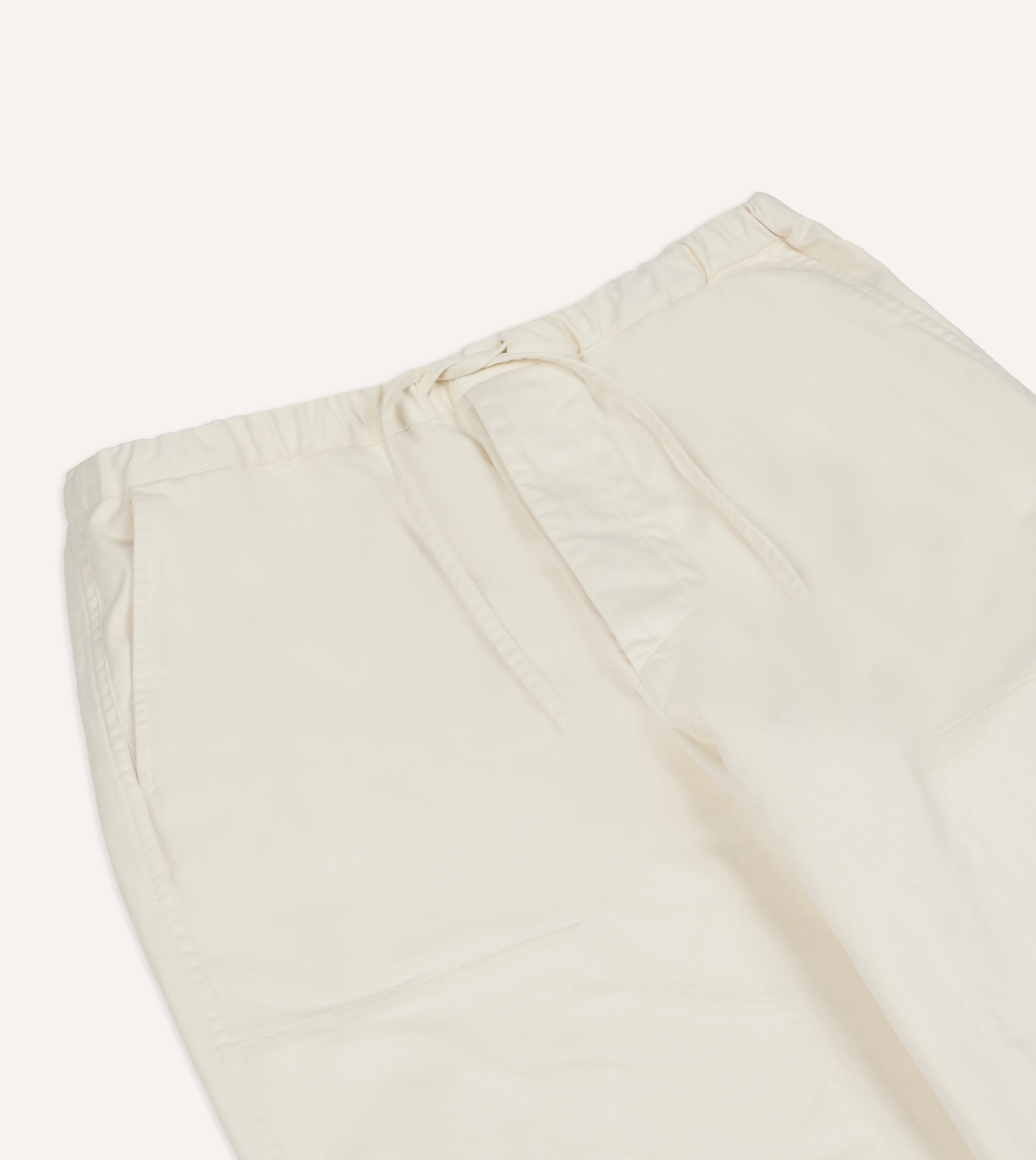 Ecru Cotton Drawstring Trousers - Image 4
