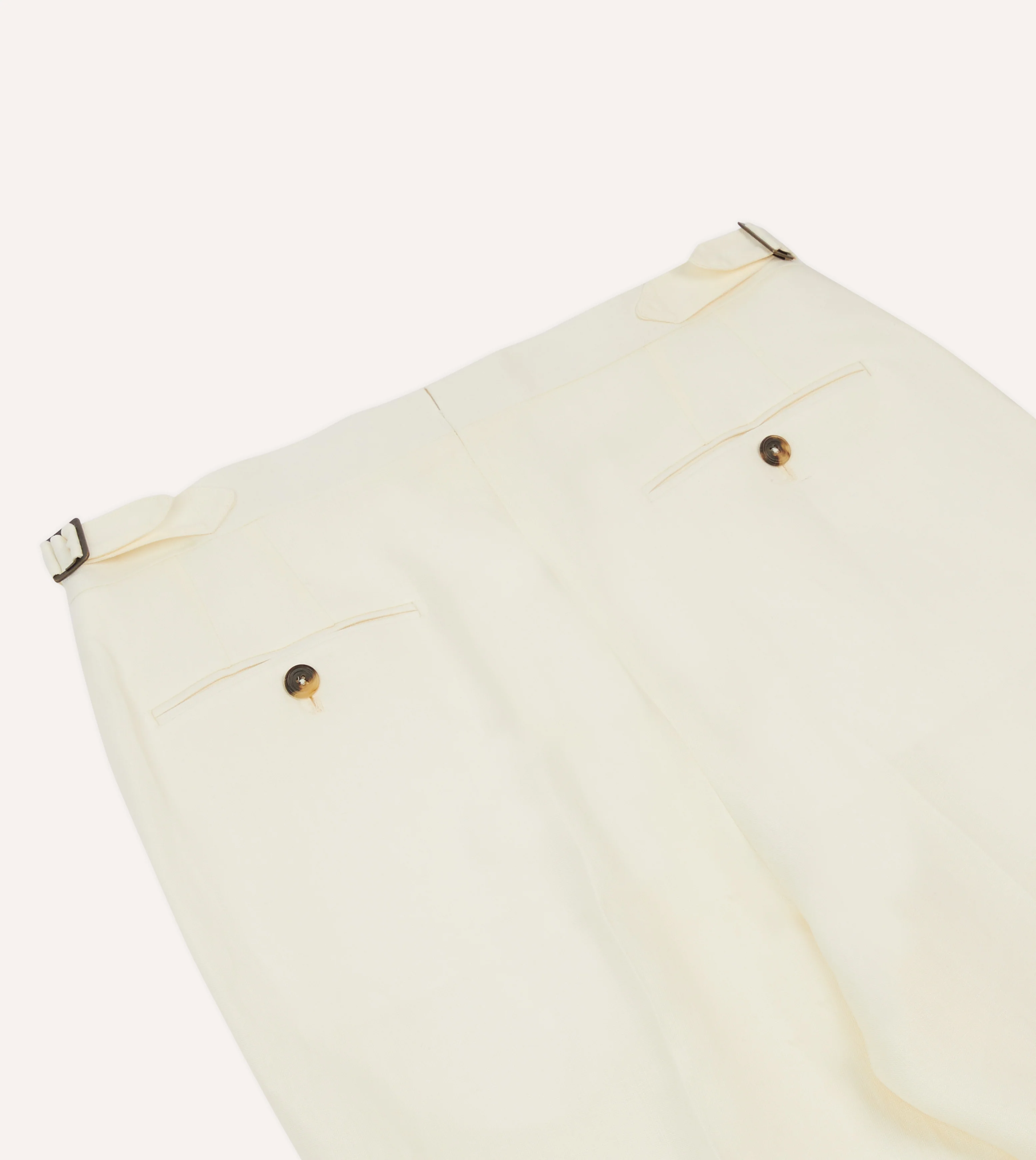 Ecru Irish Linen Single Pleat Trouser - Image 5