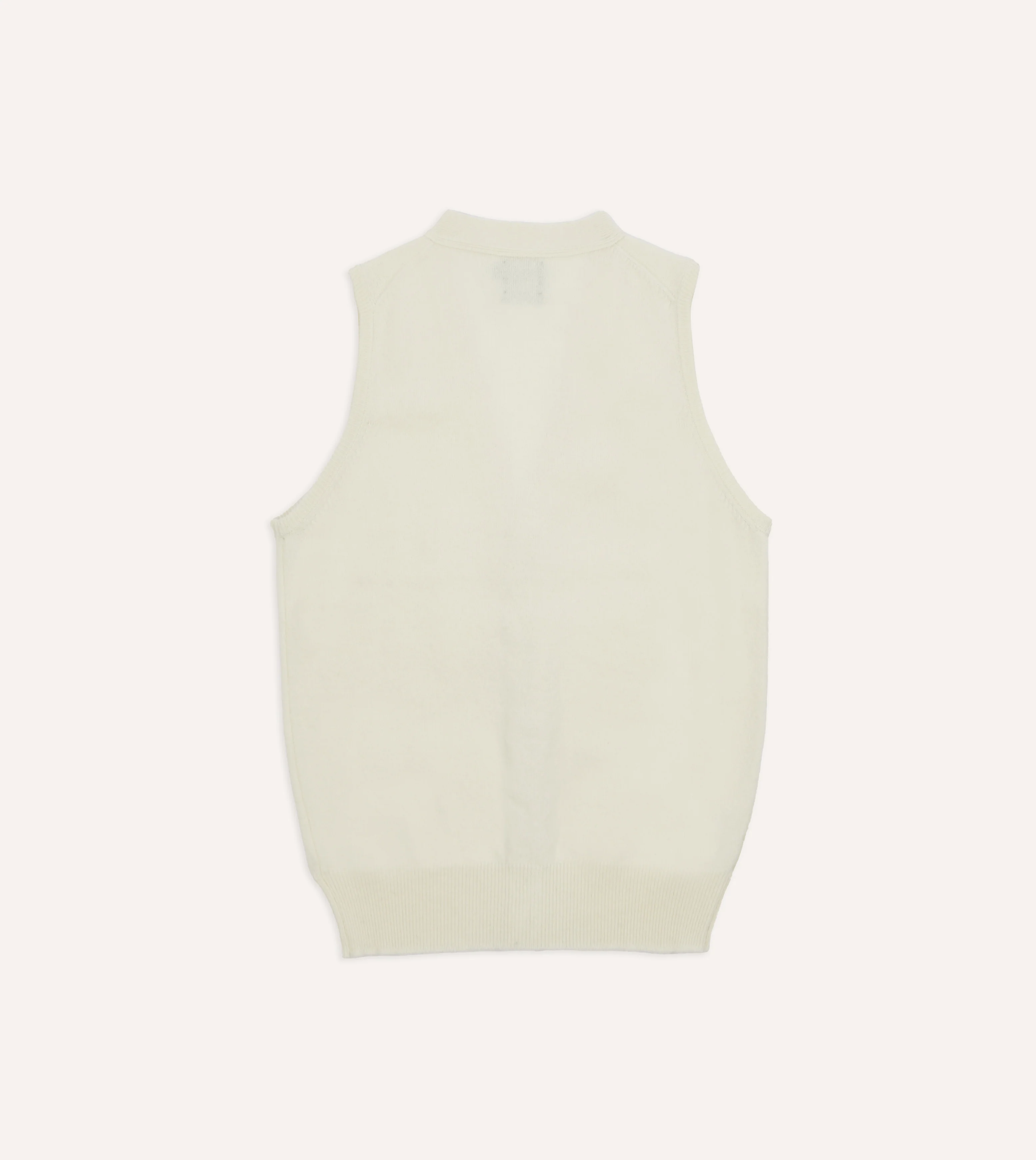 Ecru Lambswool Sleeveless Cardigan - Image 5