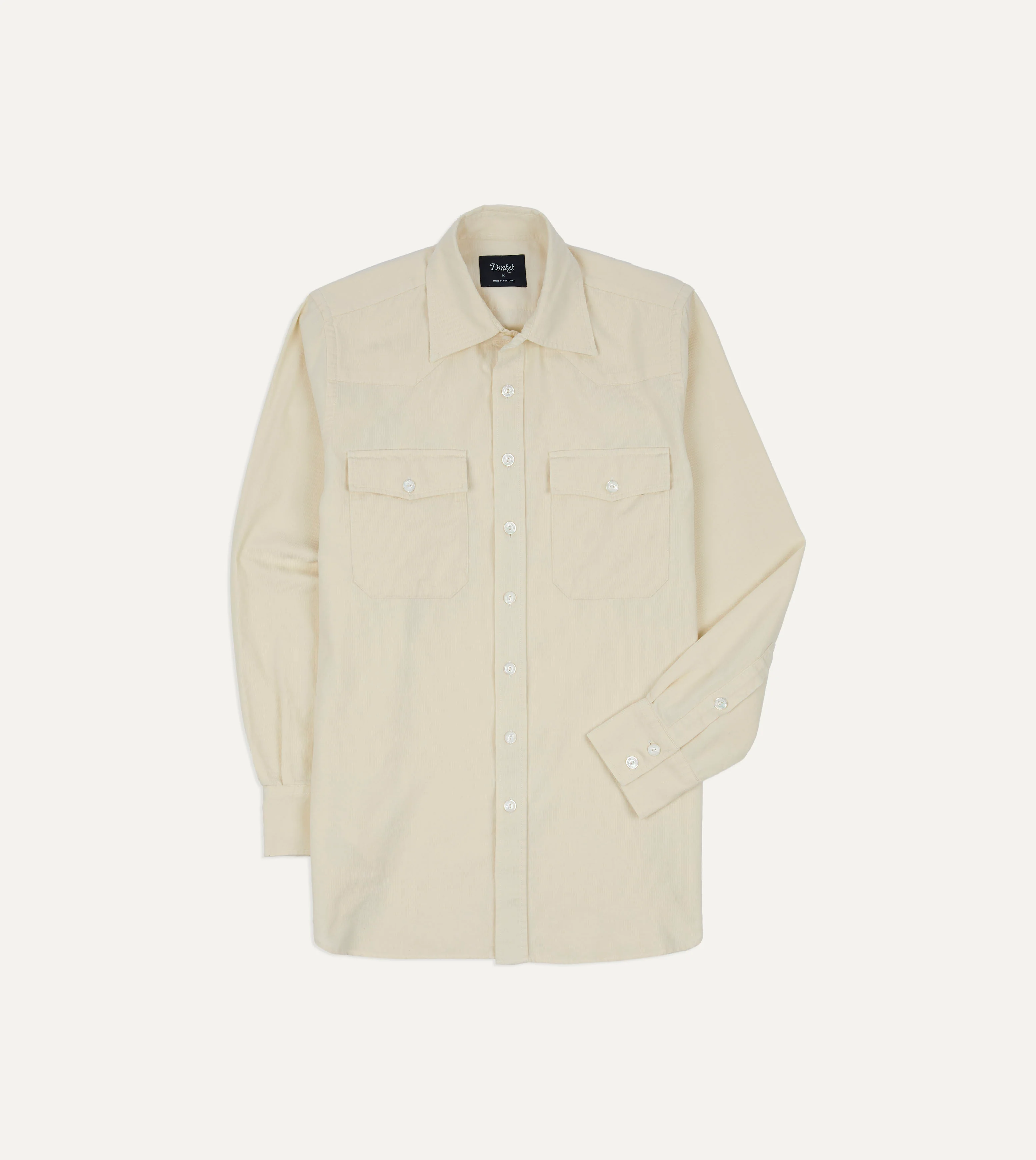 Ecru Needlecord Two-Pocket Western Shirt - Image 3