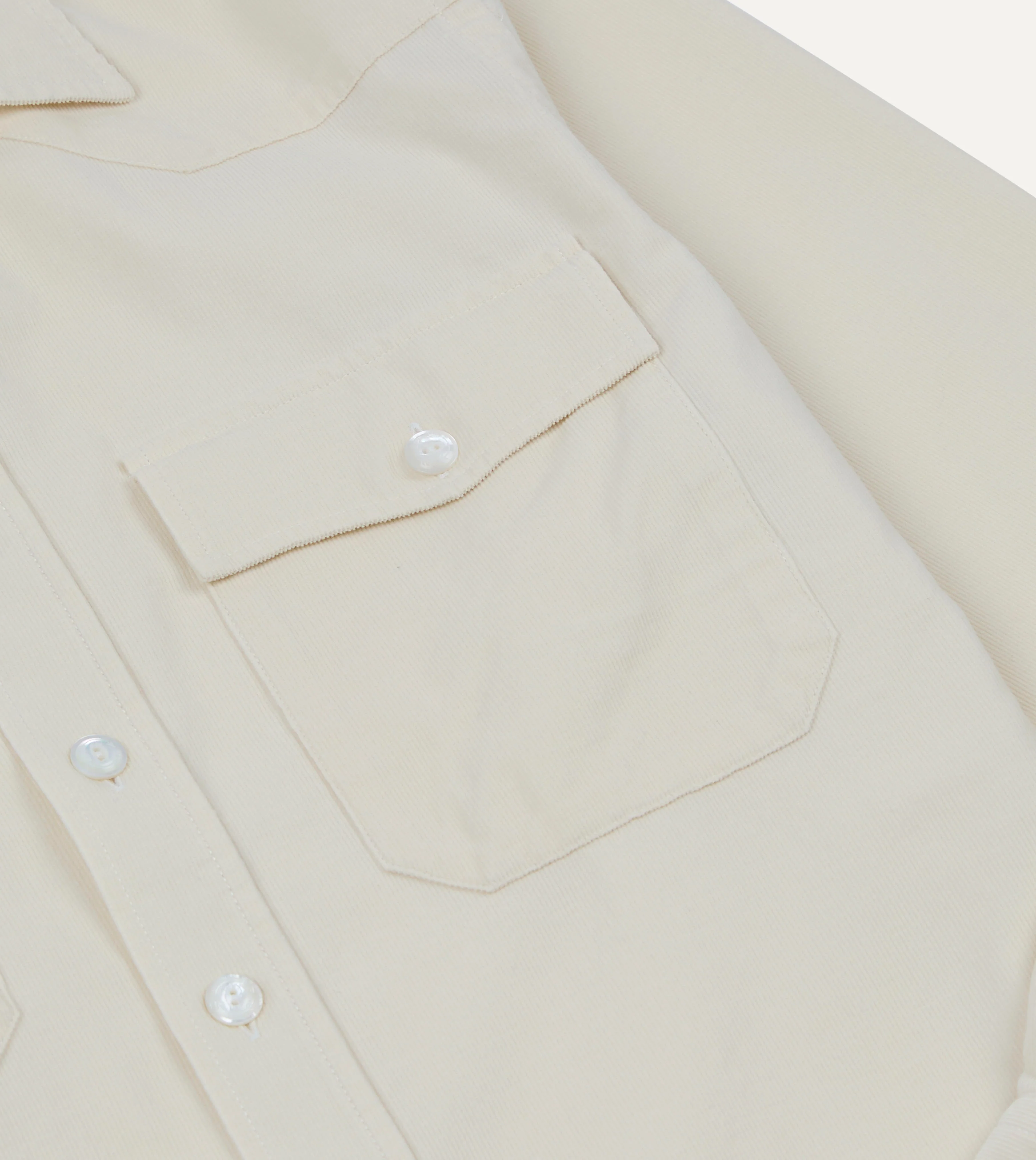 Ecru Needlecord Two-Pocket Western Shirt - Image 6