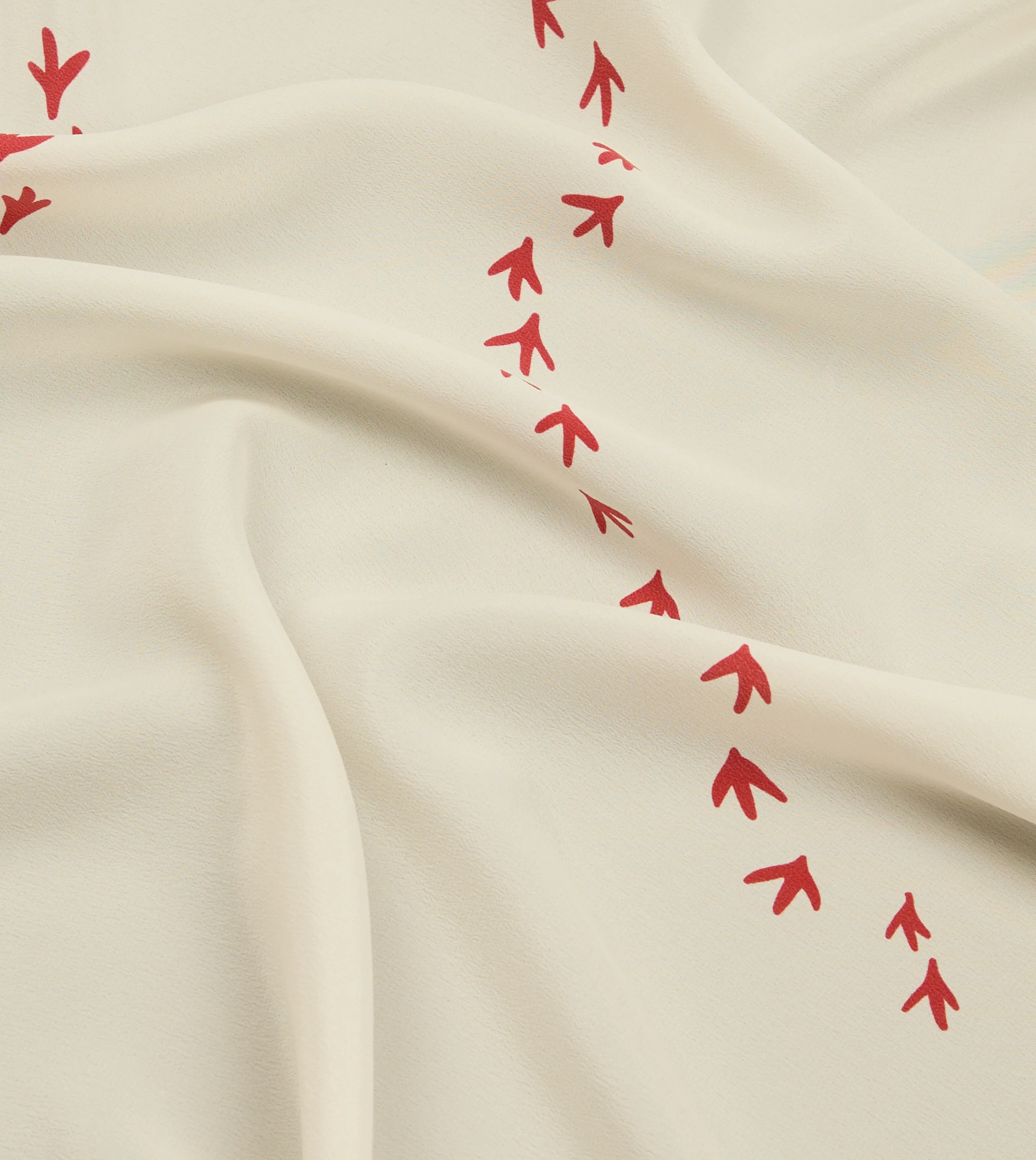 Ecru Oyster Catcher Print Silk Bandana - Image 2