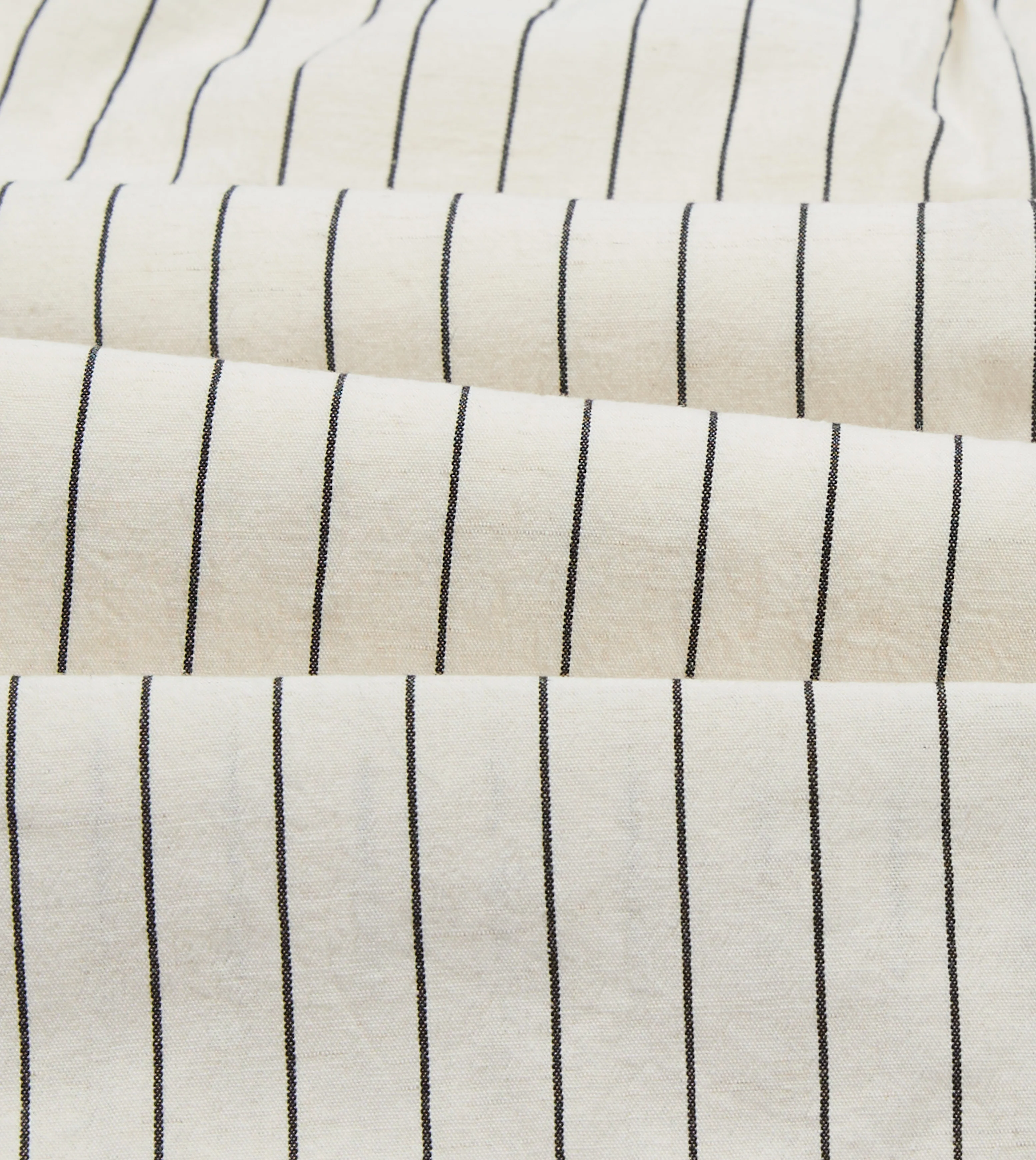 Ecru Pin Stripe Cotton Drawstring Shorts - Image 3