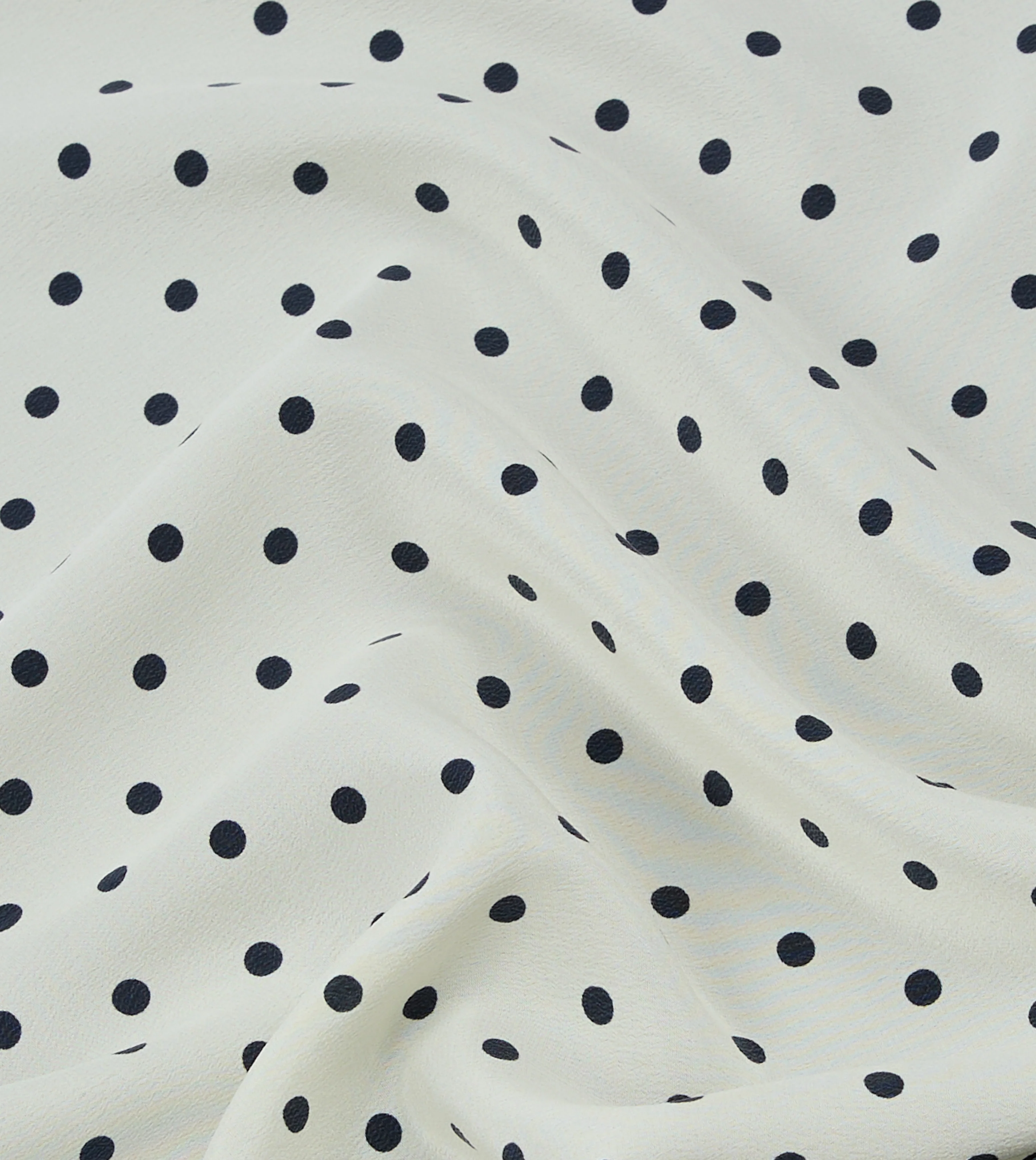 Ecru Polka Dot Print Silk Pocket Square - Image 3