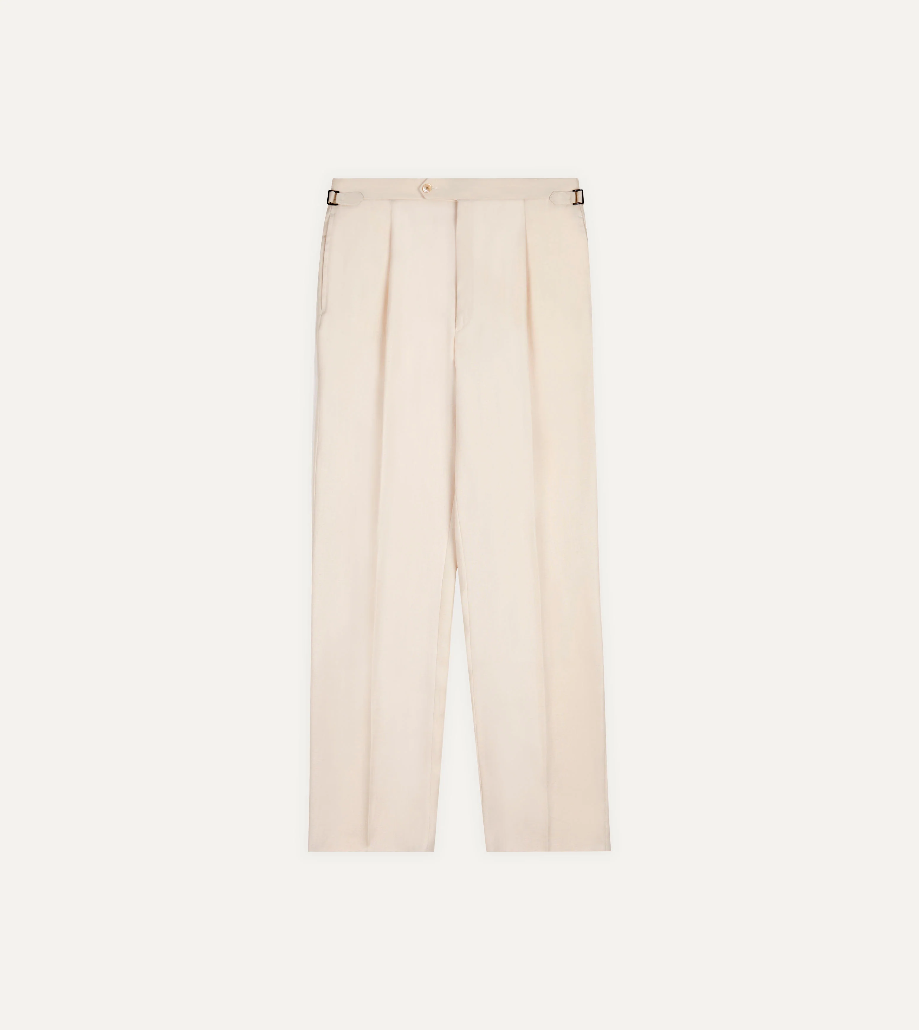 Ecru Ramie-Canapa Single-Pleat Trouser - Image 3