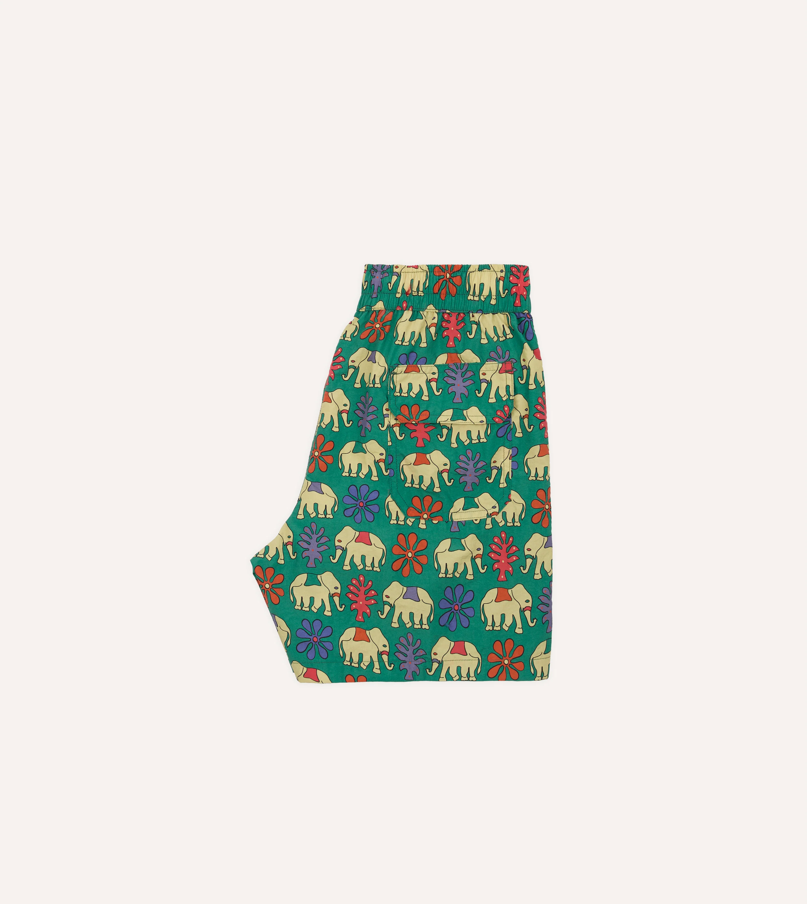 Elephant Print Nylon Drawstring Swim Shorts - Image 7