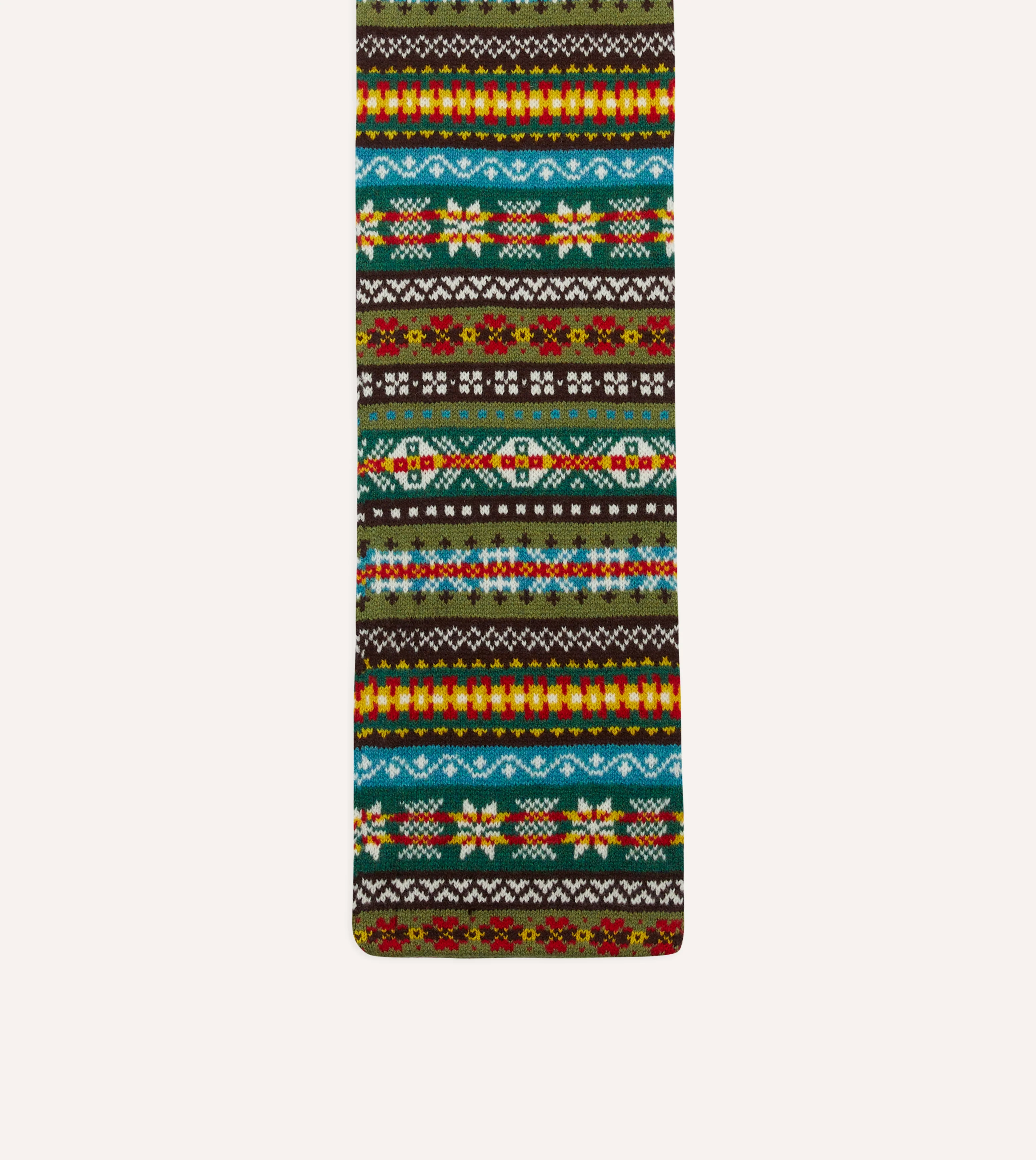 Green Fair Isle Lambswool Scarf - Image 3