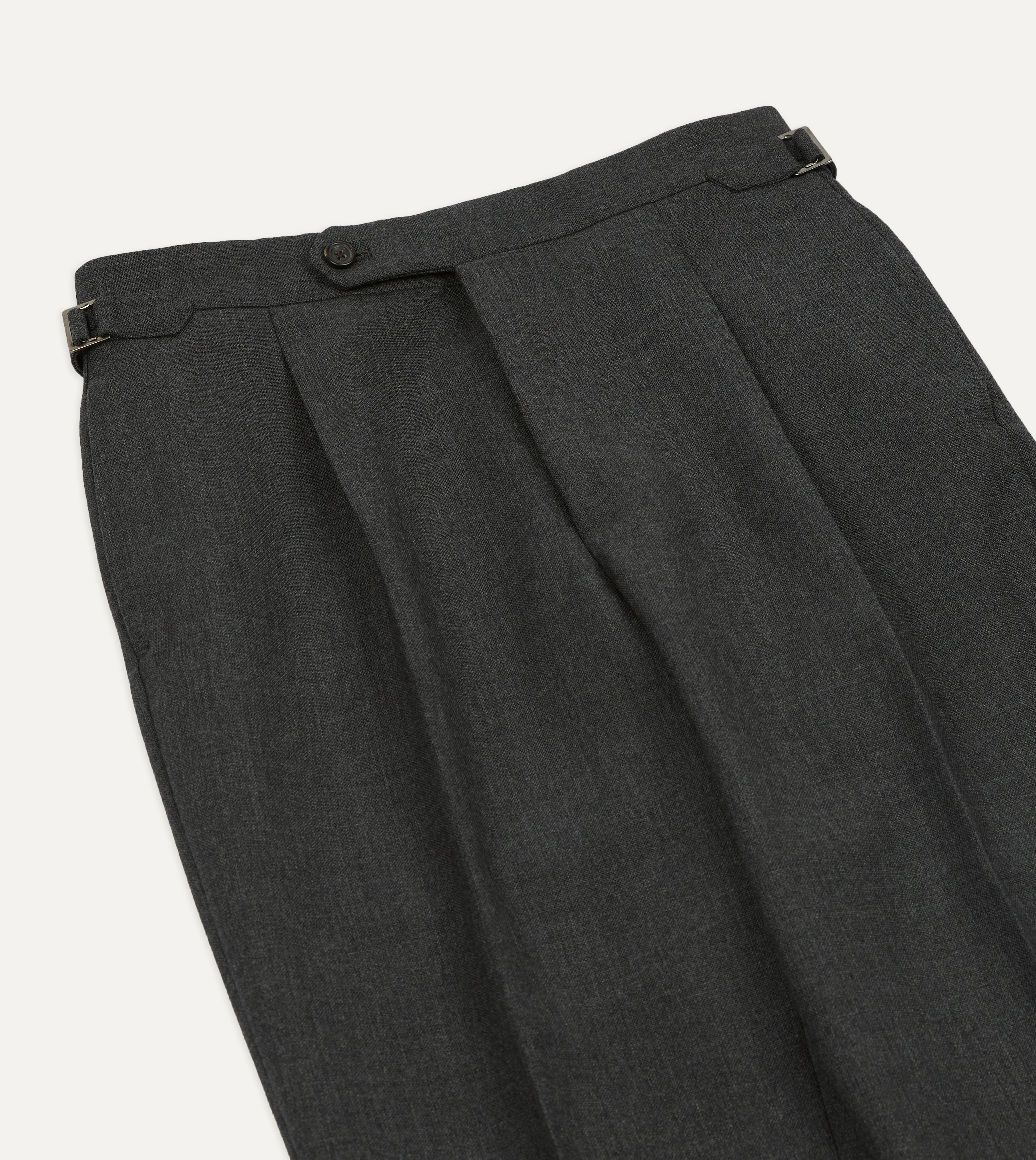Grey Fresco® Wool Single Pleat Trouser - Image 4