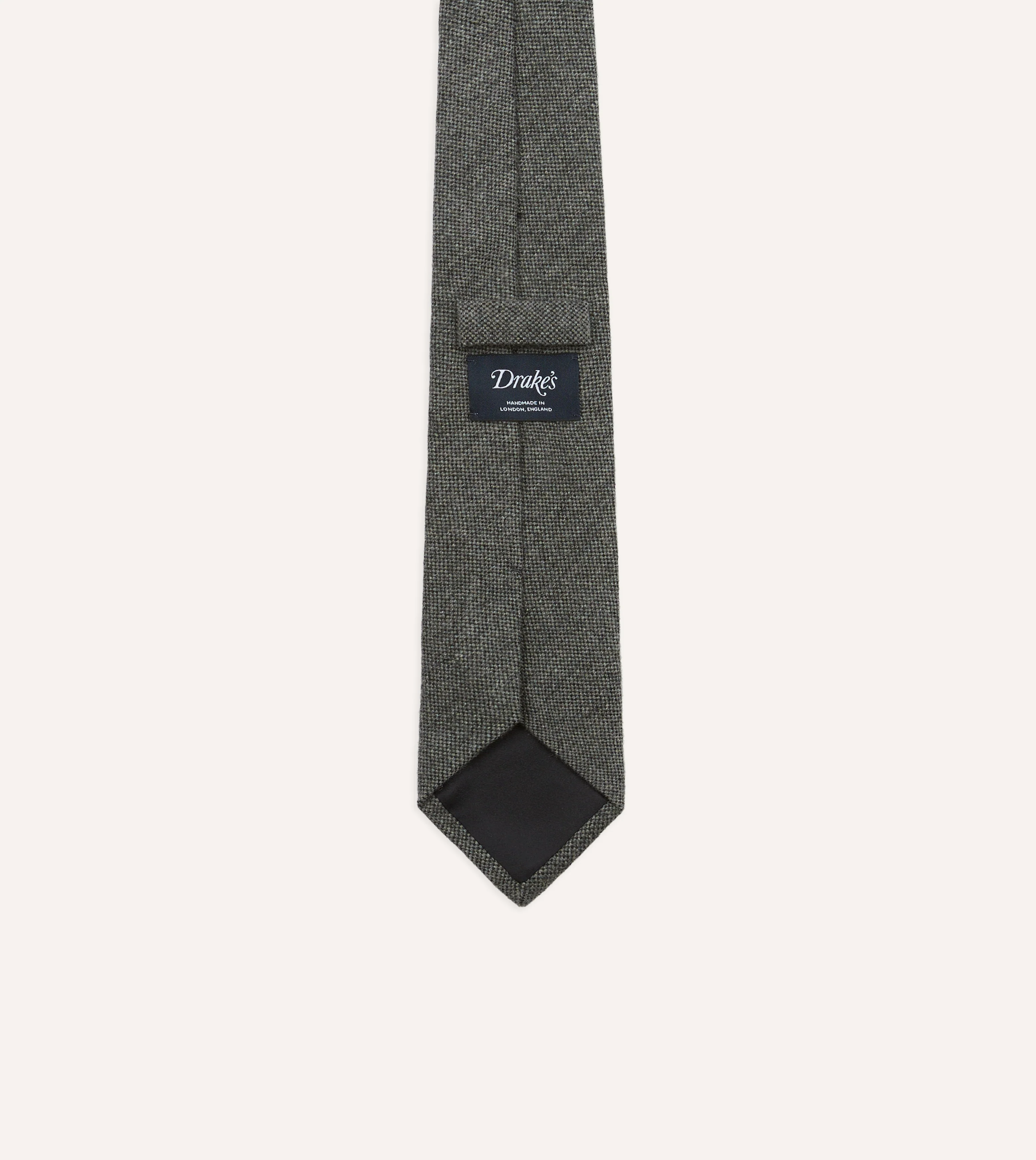 Grey Pure Cashmere Solid Tipped Tie - Image 4