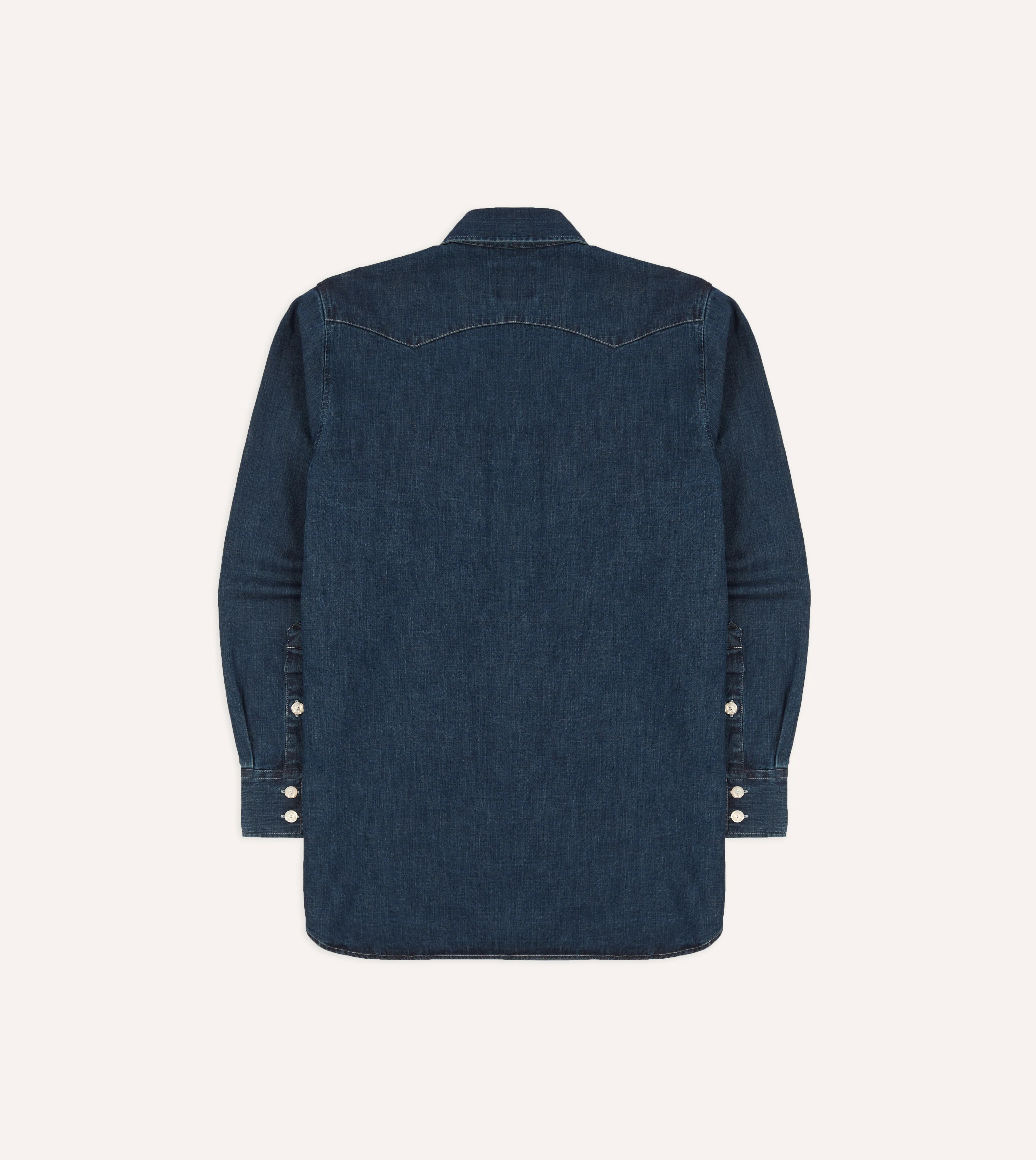 Indigo Rinse Denim Two-Pocket Western Shirt - Image 7