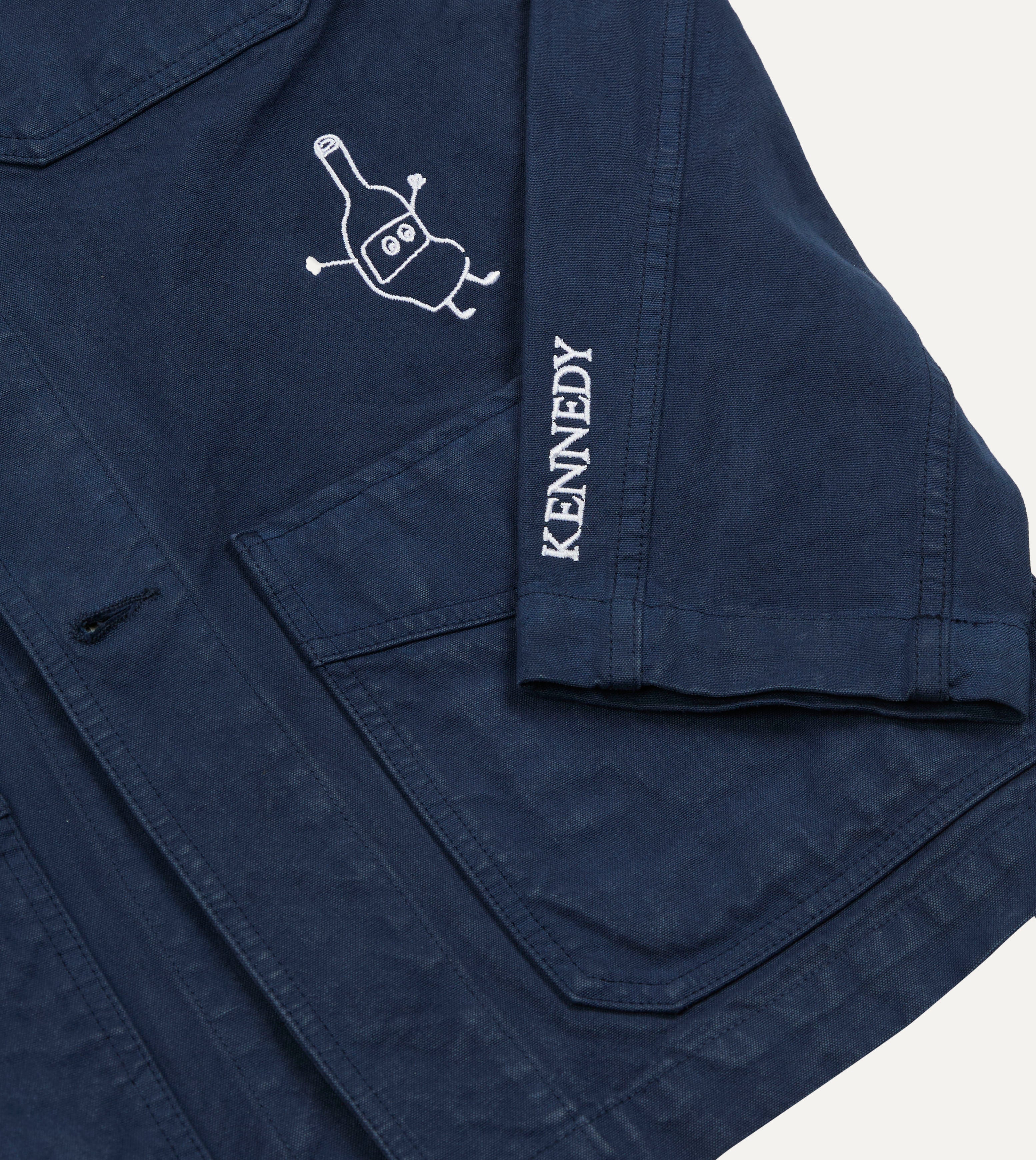Kennedy by Drake’s Navy Cotton Duck Canvas Five-Pocket Chore Jacket - Image 5