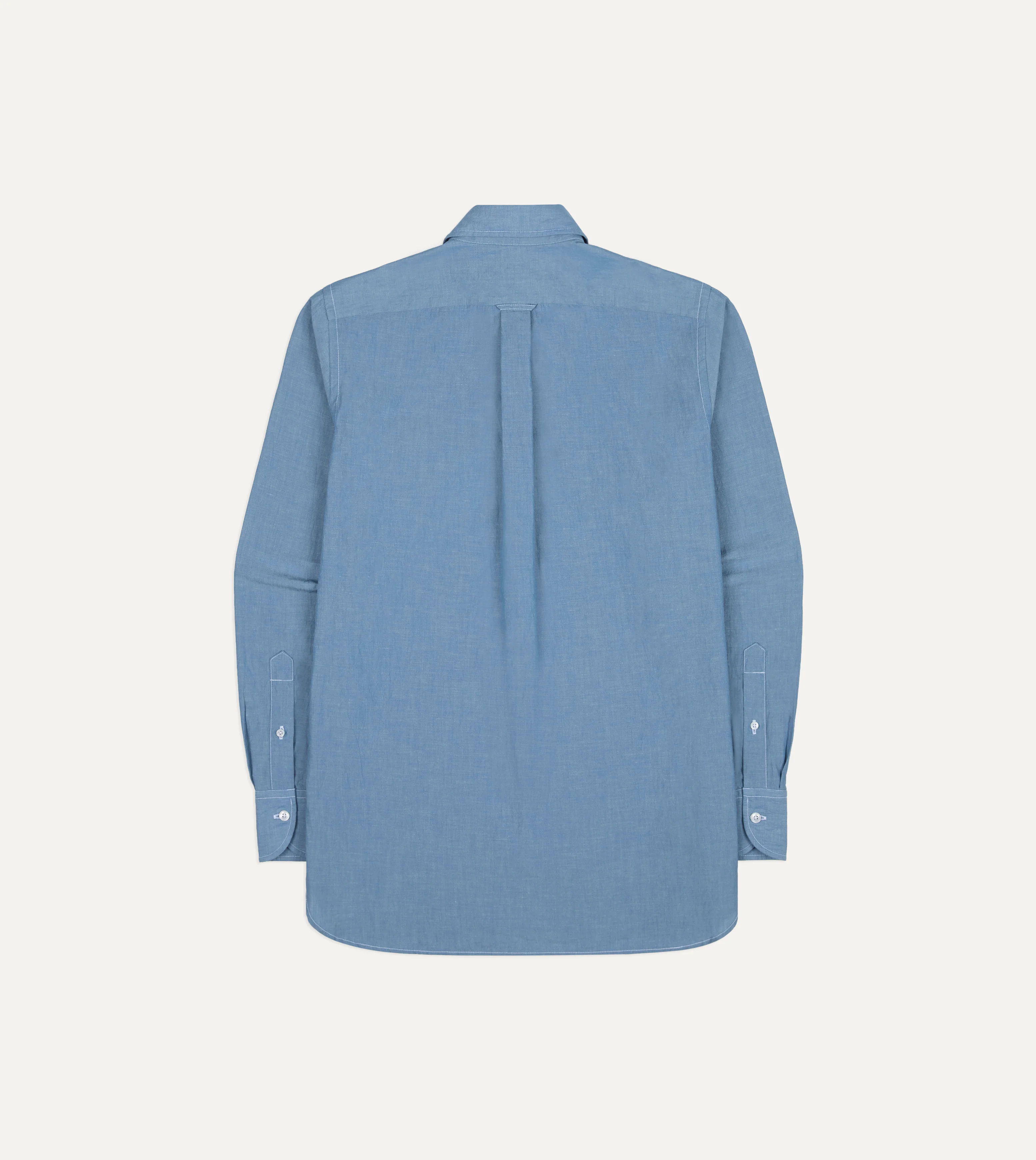 Light Indigo Cotton-Linen Popover Work Shirt - Image 6