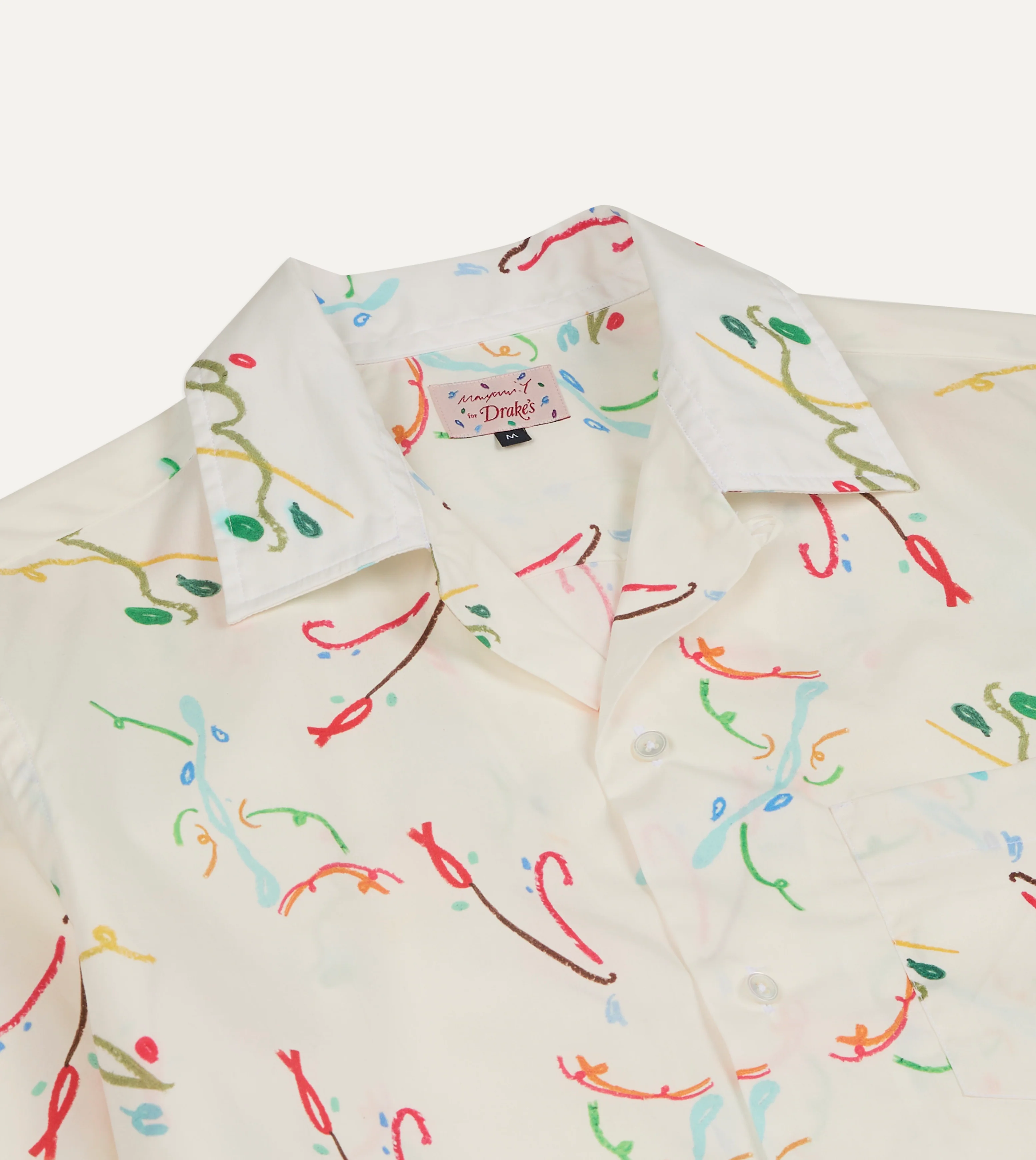 Mayumi Y. for Drake’s Print Cotton Camp Collar Short Sleeve Shirt - Image 4