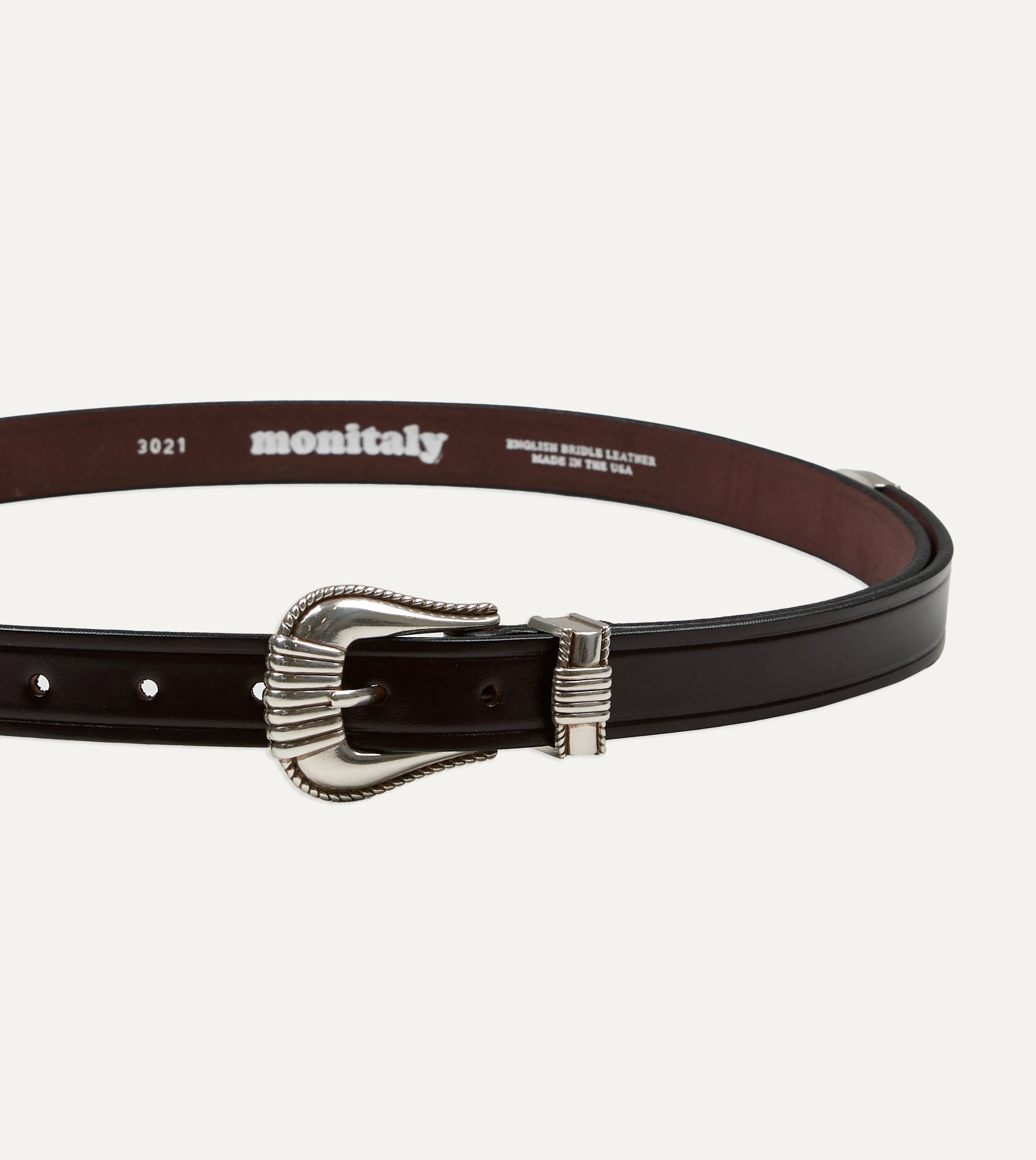 Monitaly Extended 1" Havana Leather Belt - Image 3