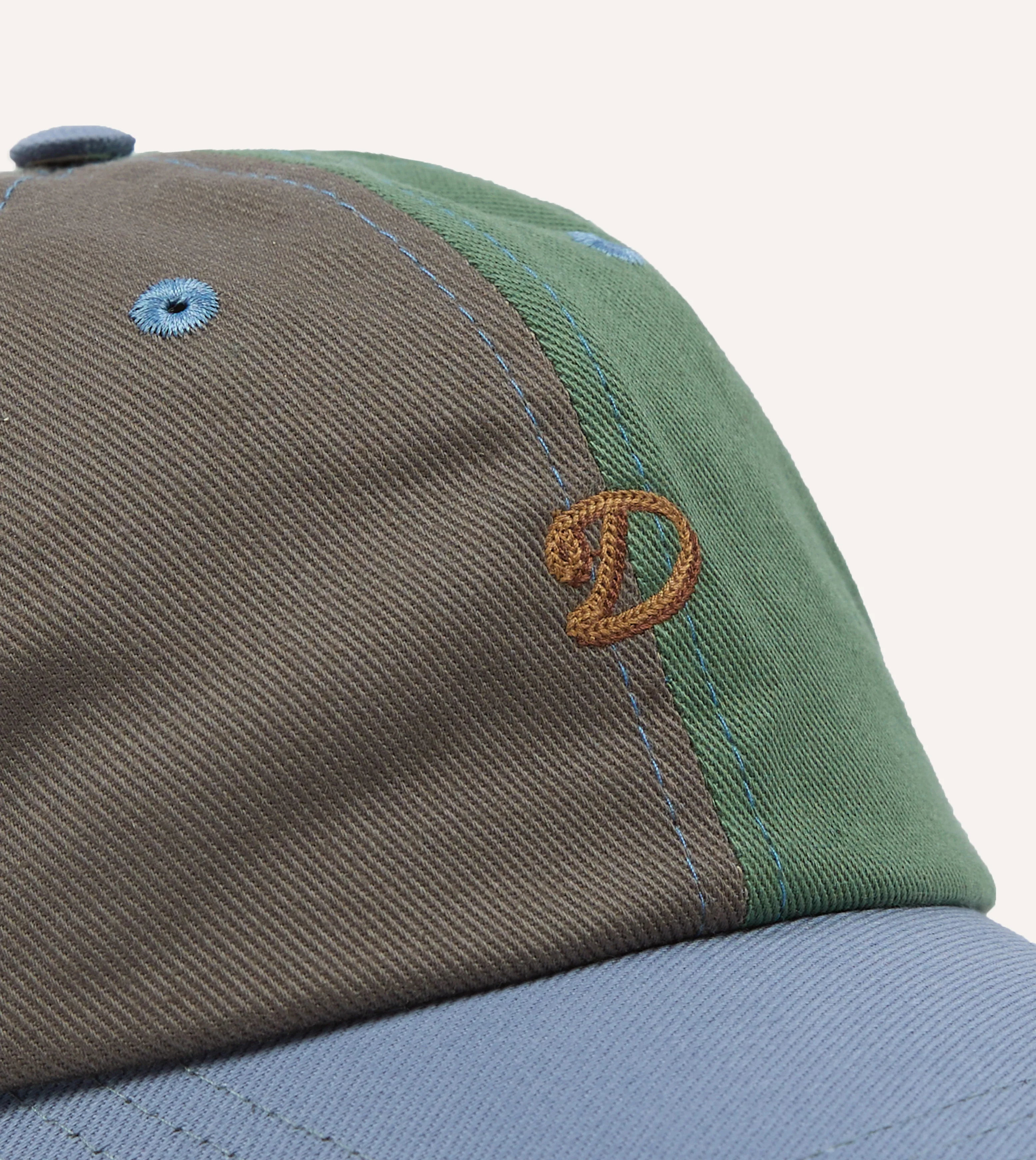 Multi Chainstitch 'D' Cotton Twill Baseball Cap - Image 2