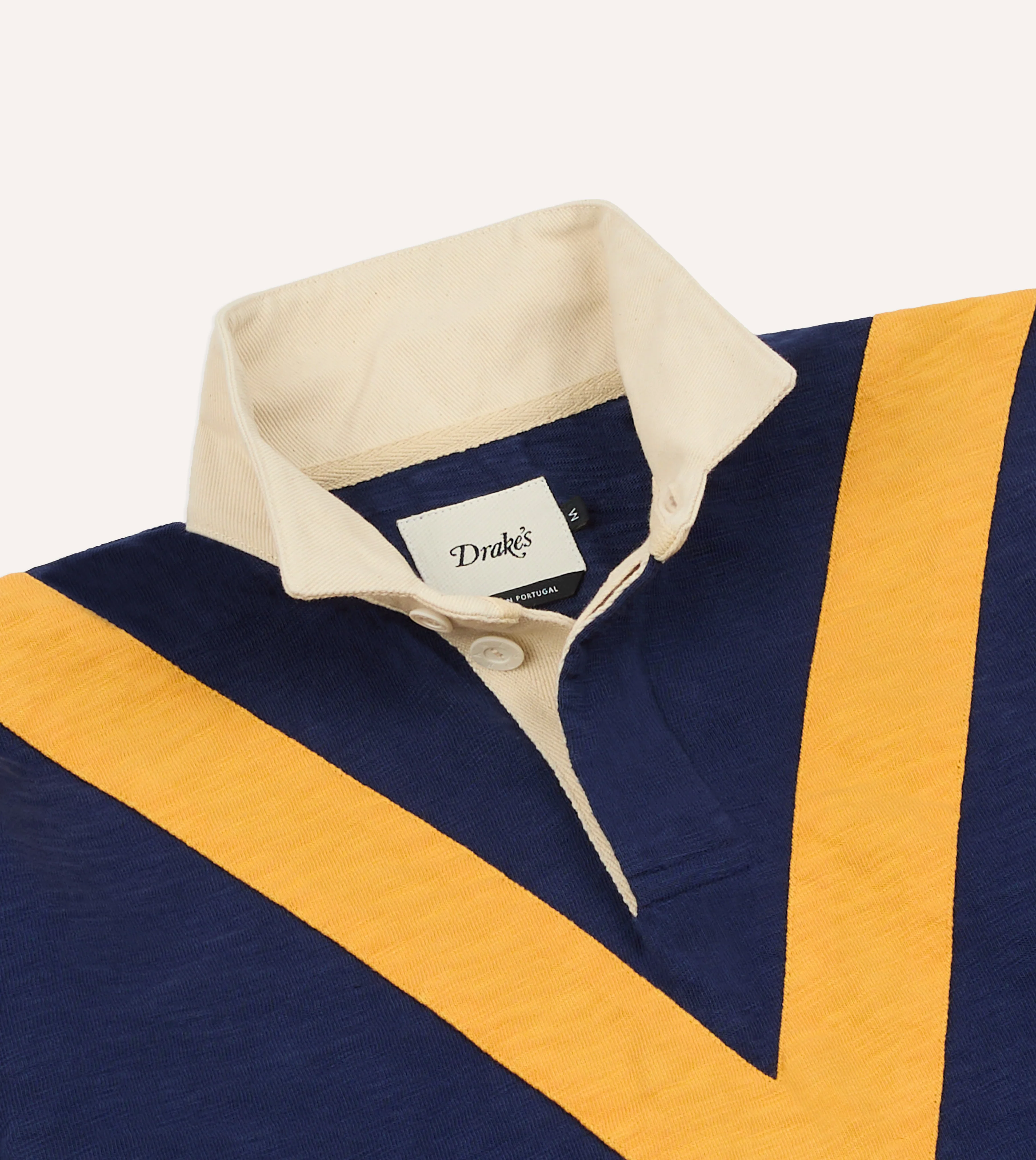 Navy and Yellow Chevron Flamé Cotton Rugby Shirt - Image 6