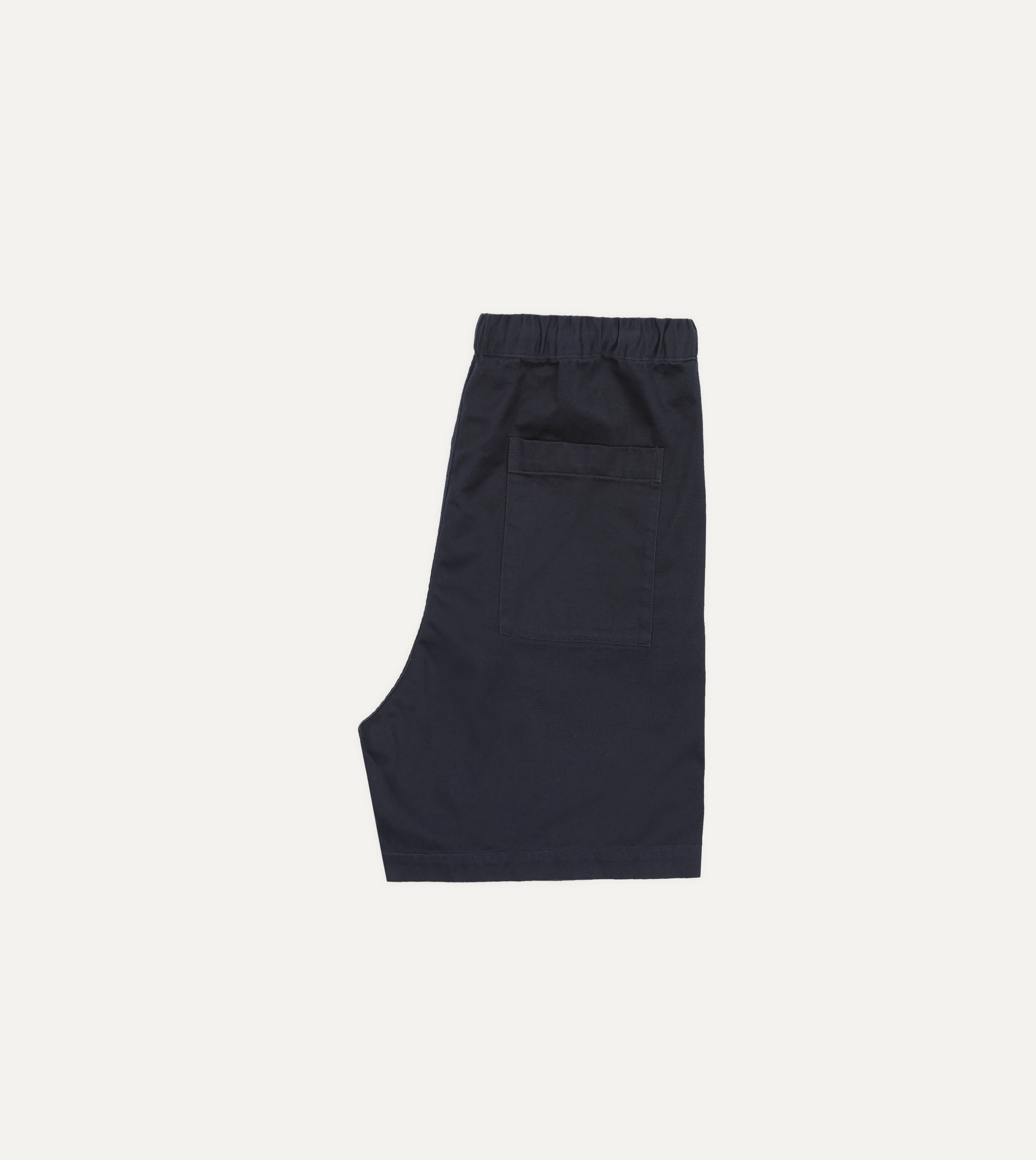 Navy Cotton Drawstring Shorts - Image 5