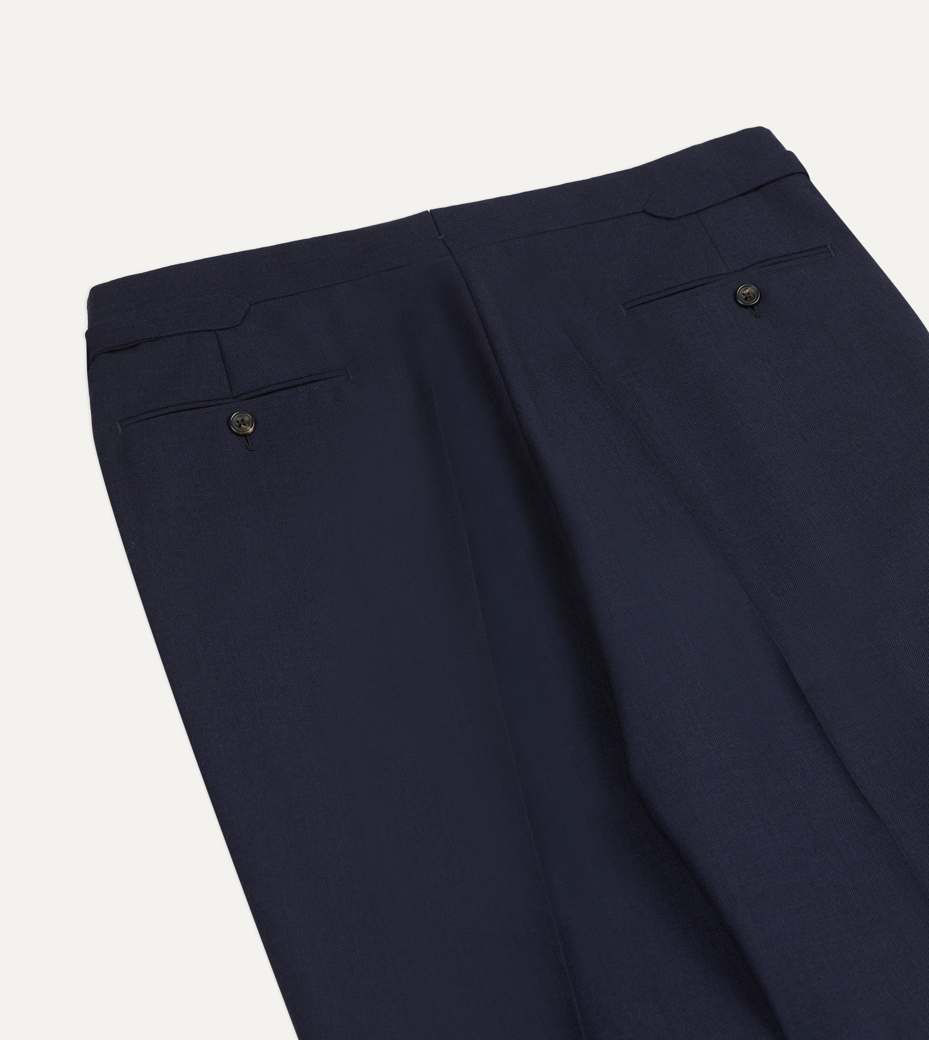 Navy Fresco® Wool Single-Pleat Trouser - Image 5