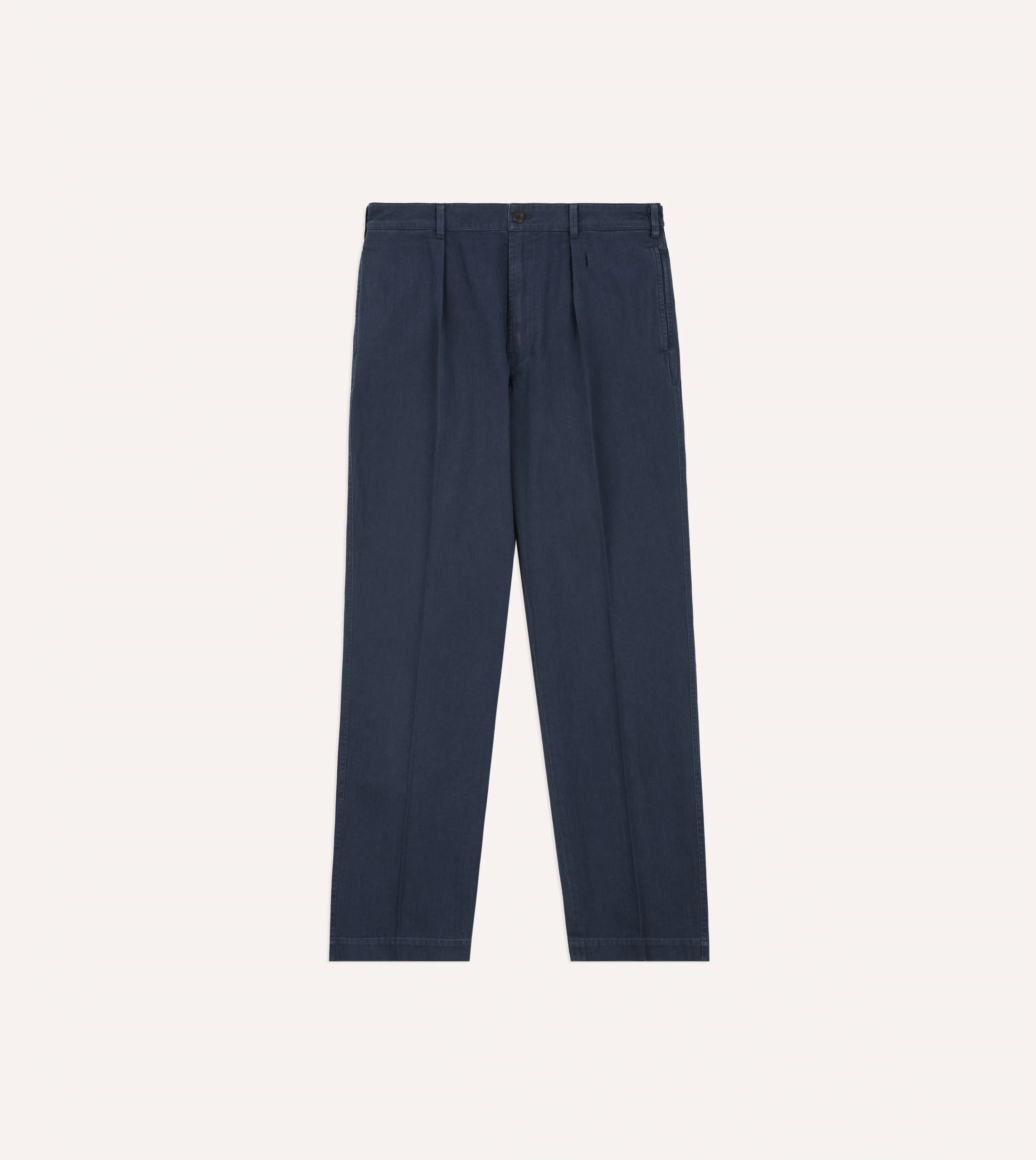 Navy Herringbone Twill Cotton Games Trouser - Image 4
