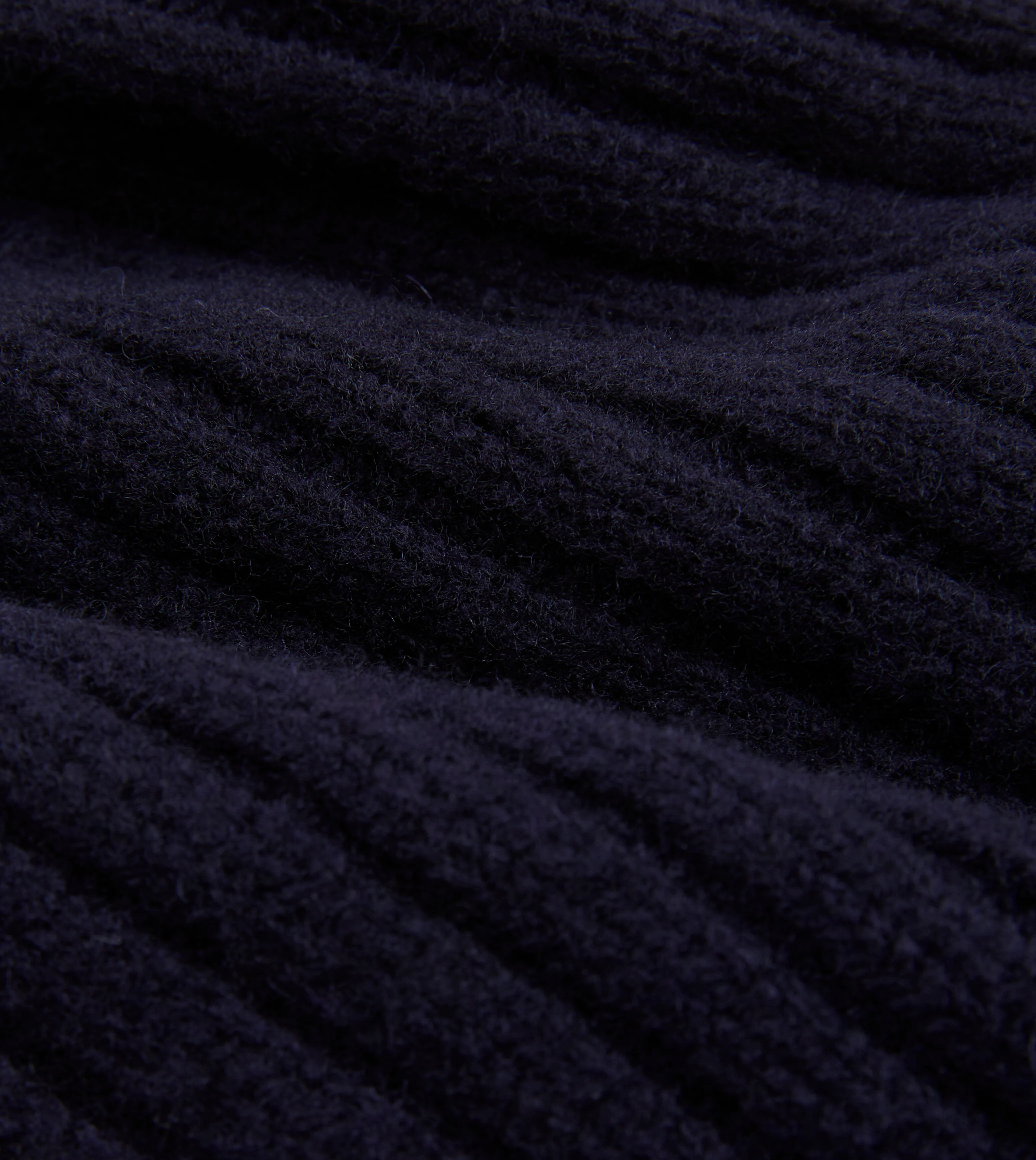 Navy Lambswool Ribbed Knit Cap - Image 2