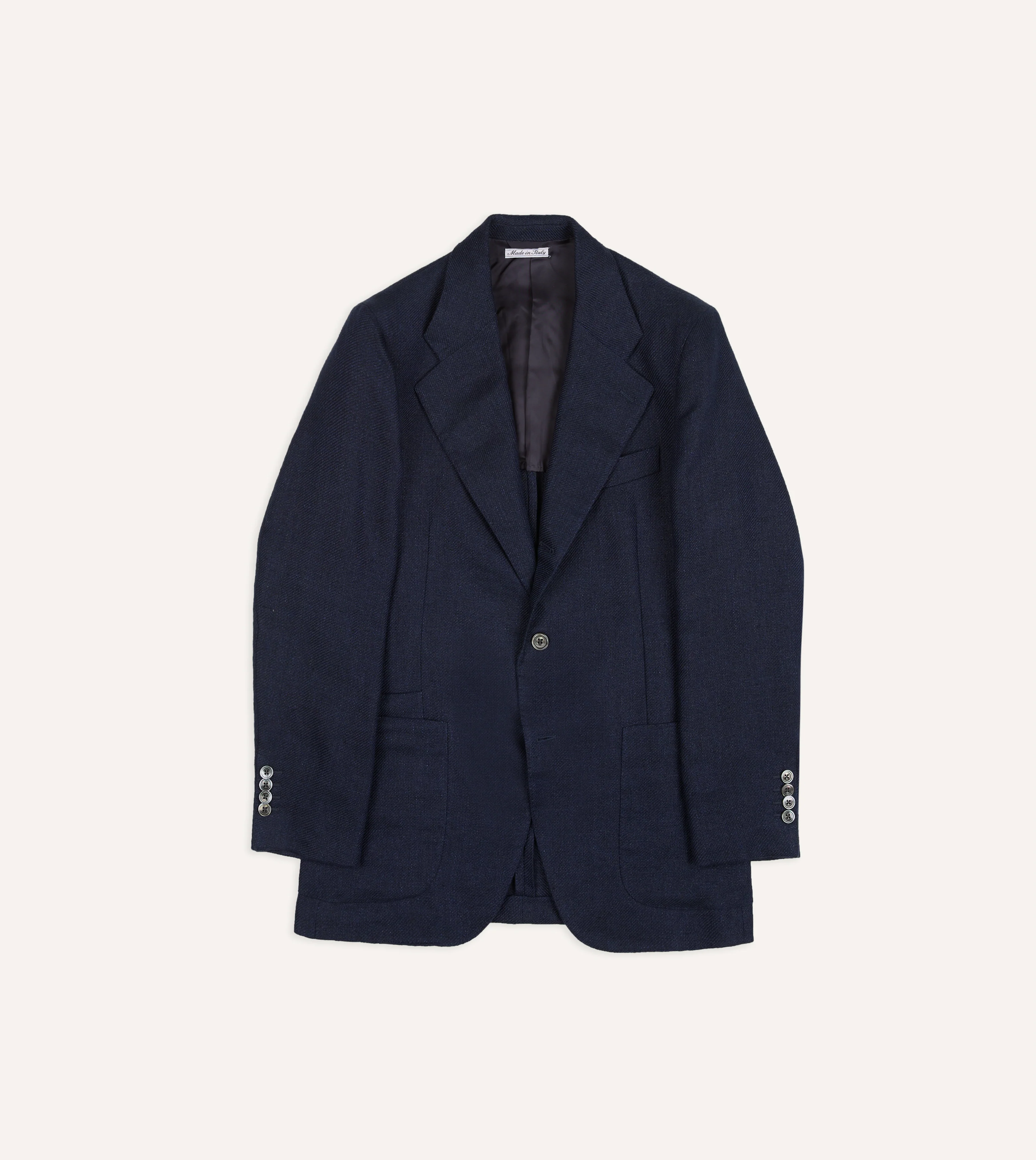 Navy Linen Blazer - Image 2