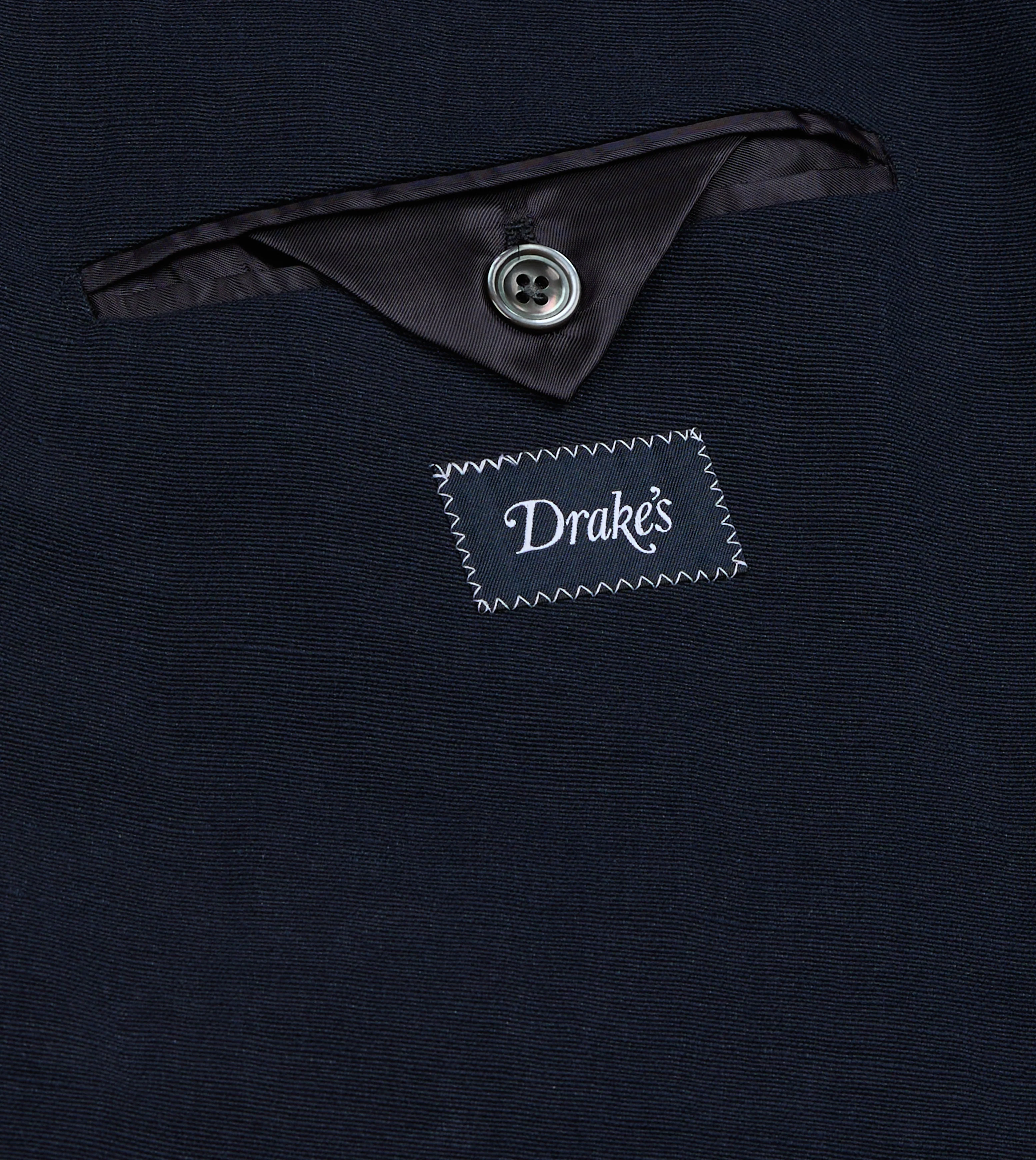 Navy Linen-Cotton Double-Breasted Tailored Jacket - Image 7